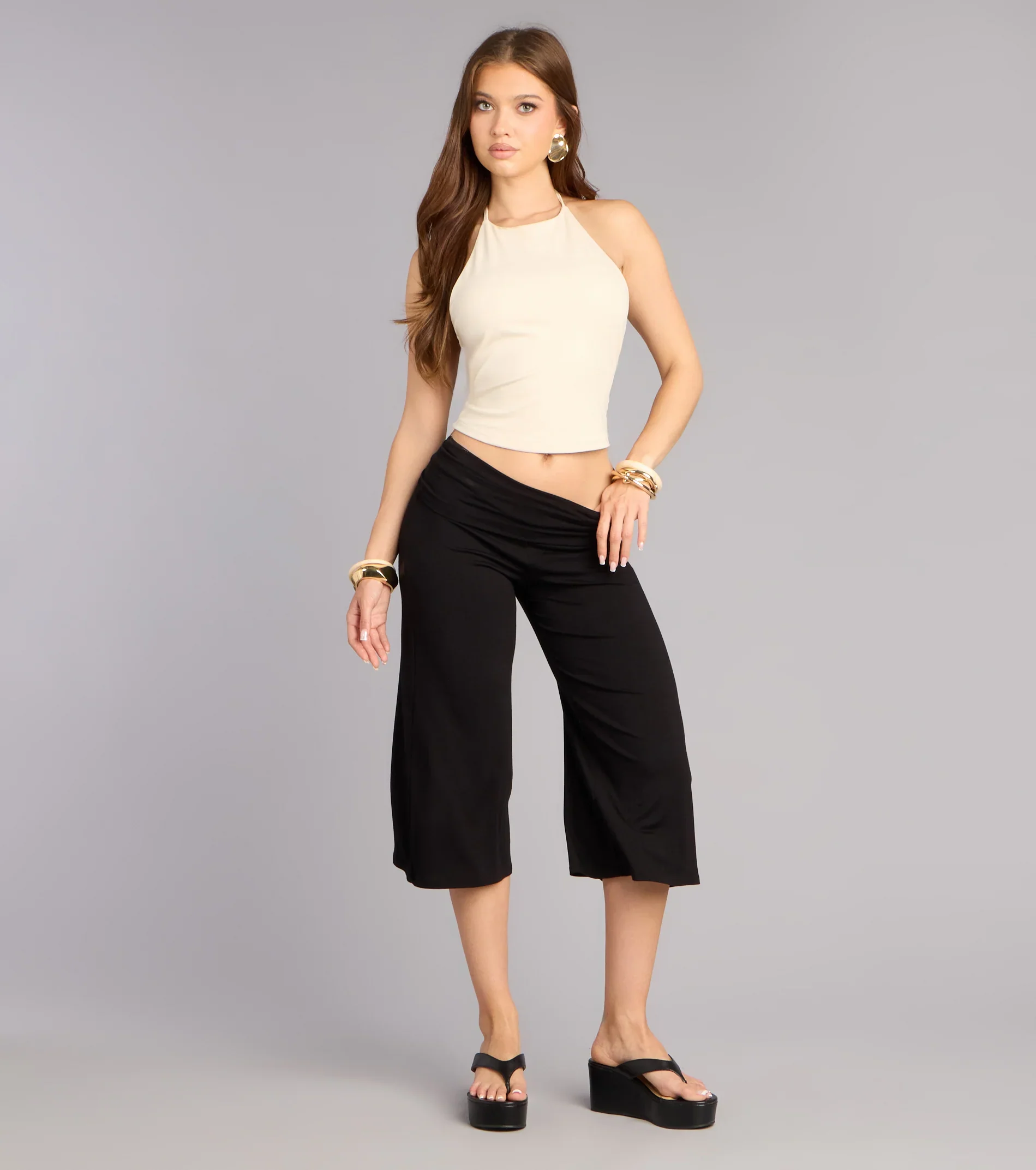 Effortlessly Cool Knit Gaucho Pants