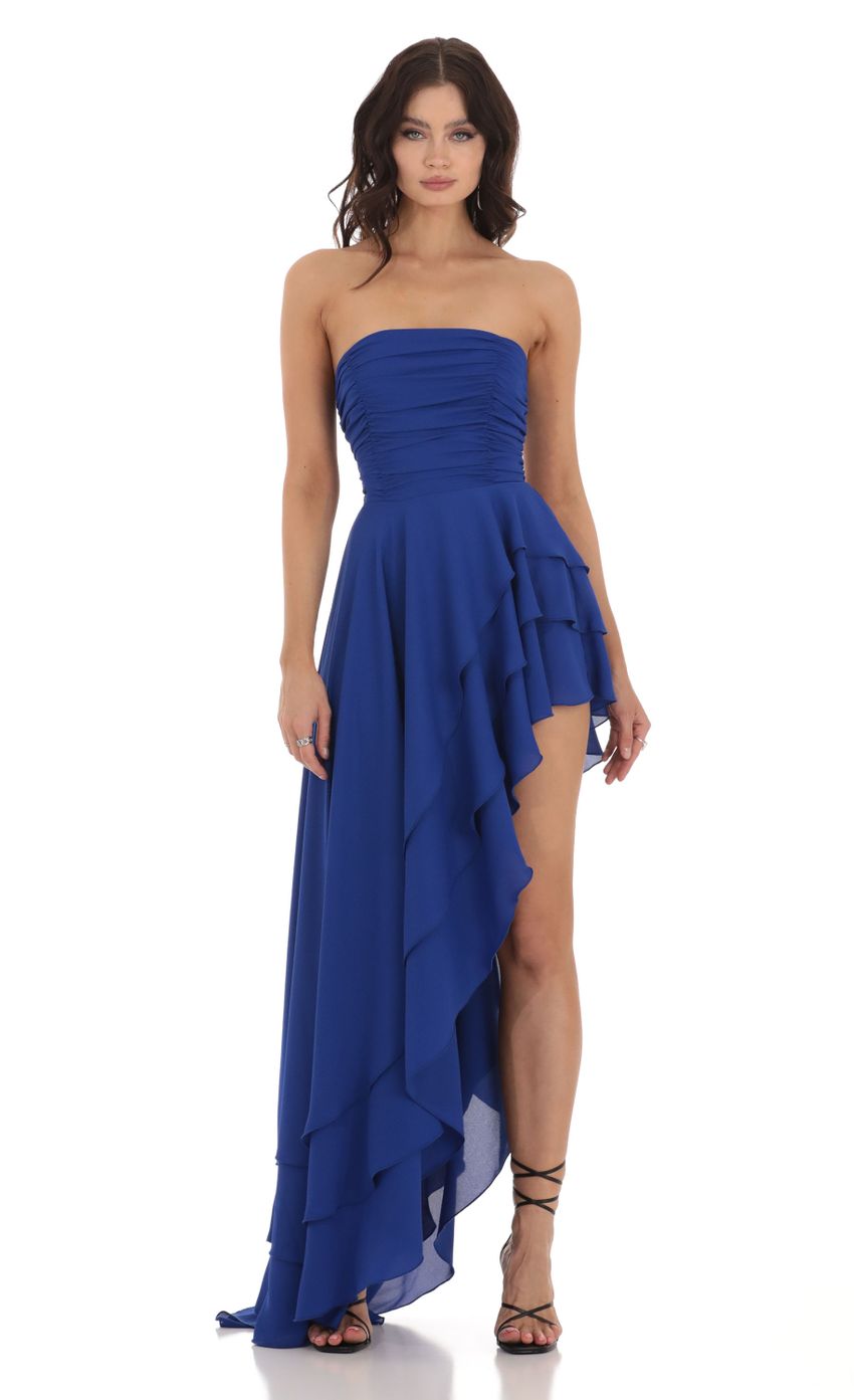 Asymmetrical Corset Dress in Blue