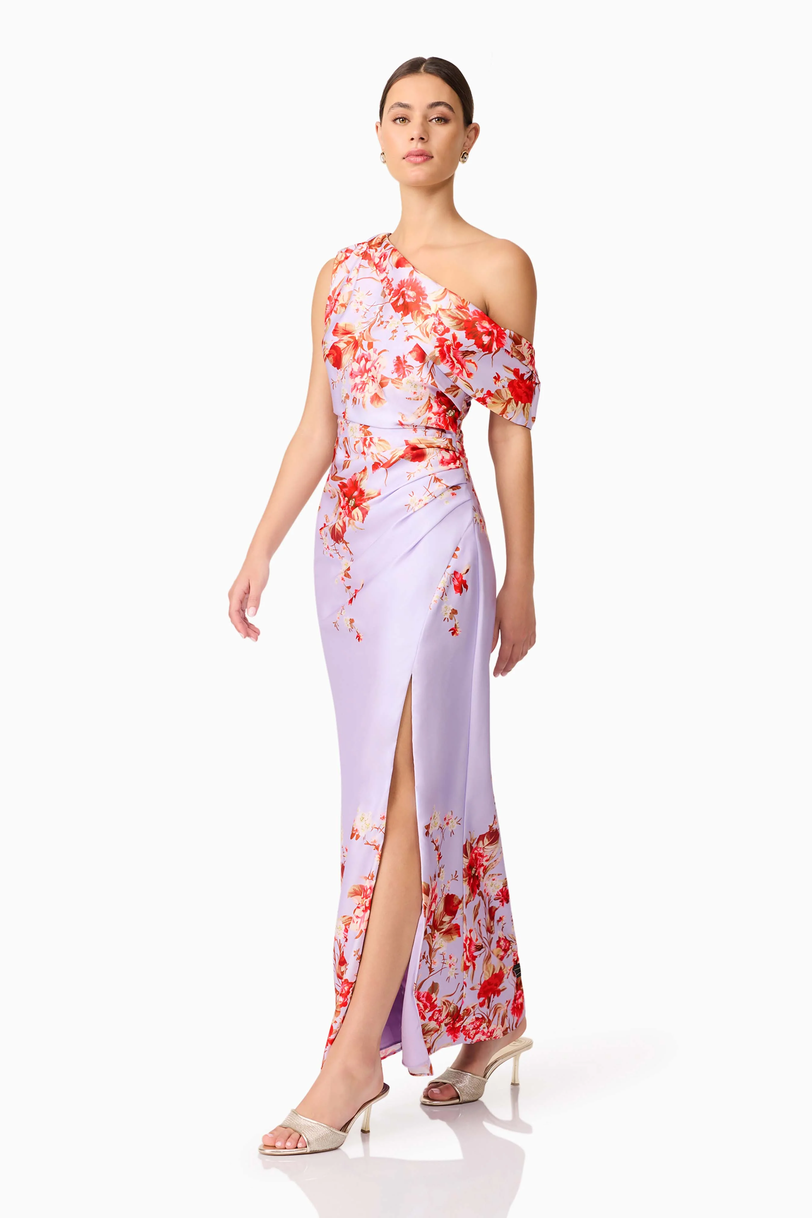 Elina Asymmetrical Gown in Purple
