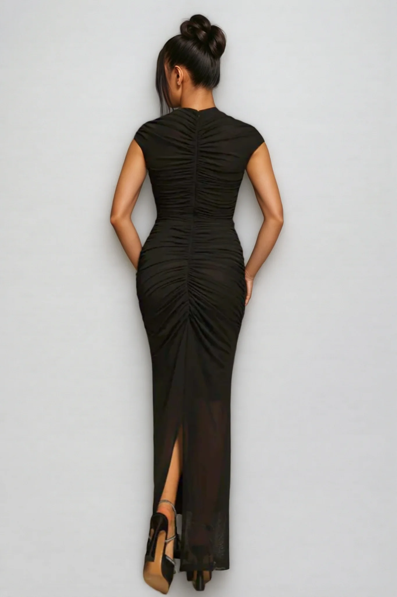 Reed Ruched Cutout Draped Maxi Dress