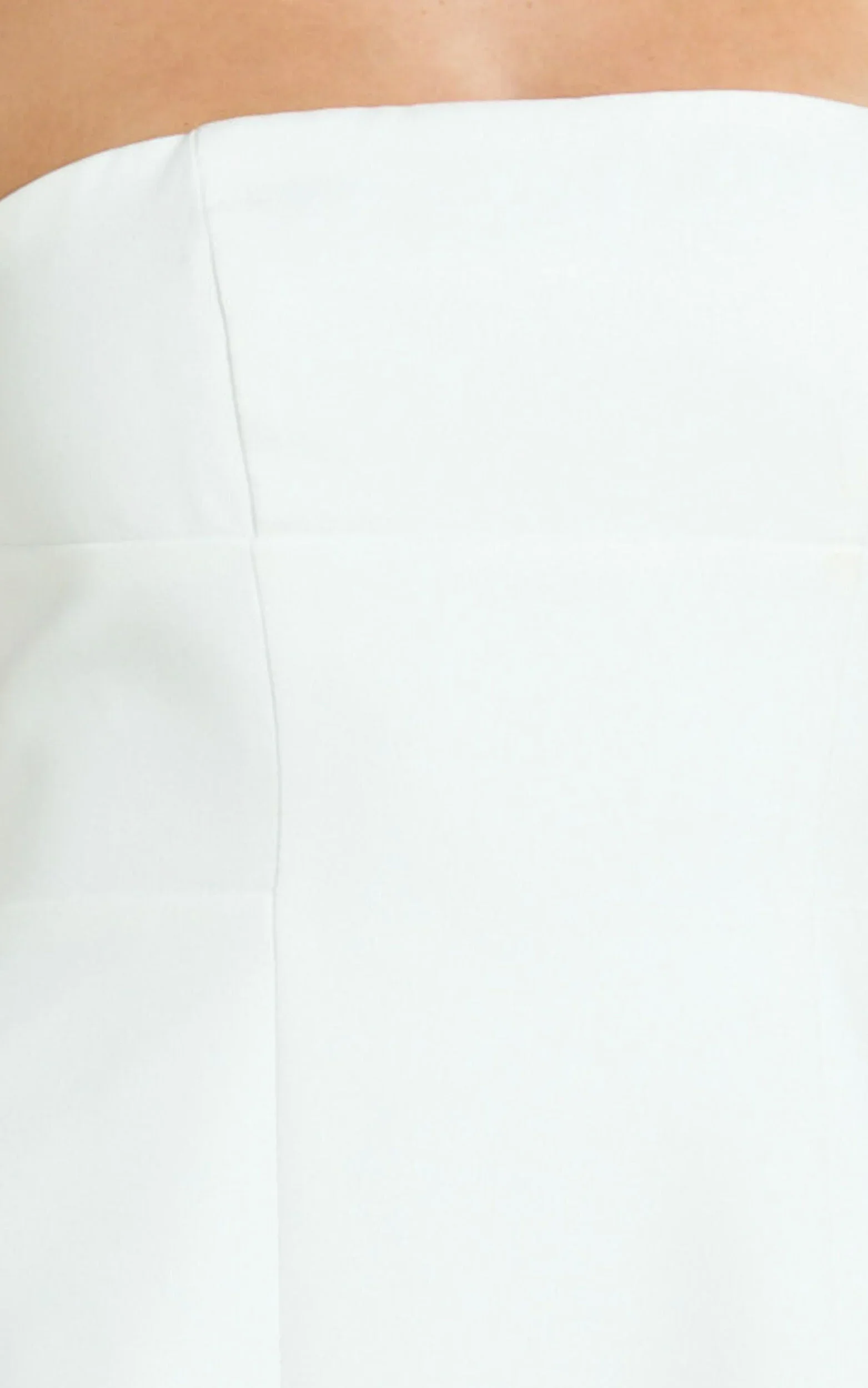 Catharine Mini Dress - Strapless A Line Dress In White