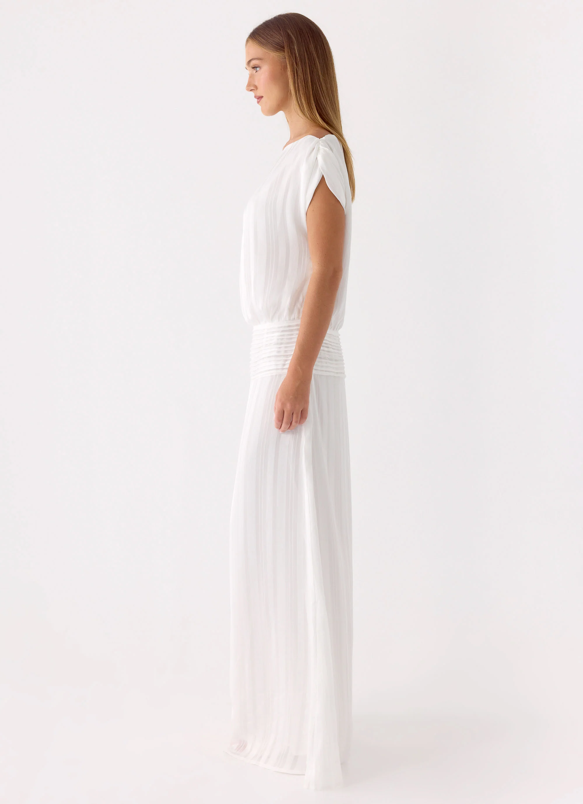 Rexi One Shoulder Maxi Dress - White