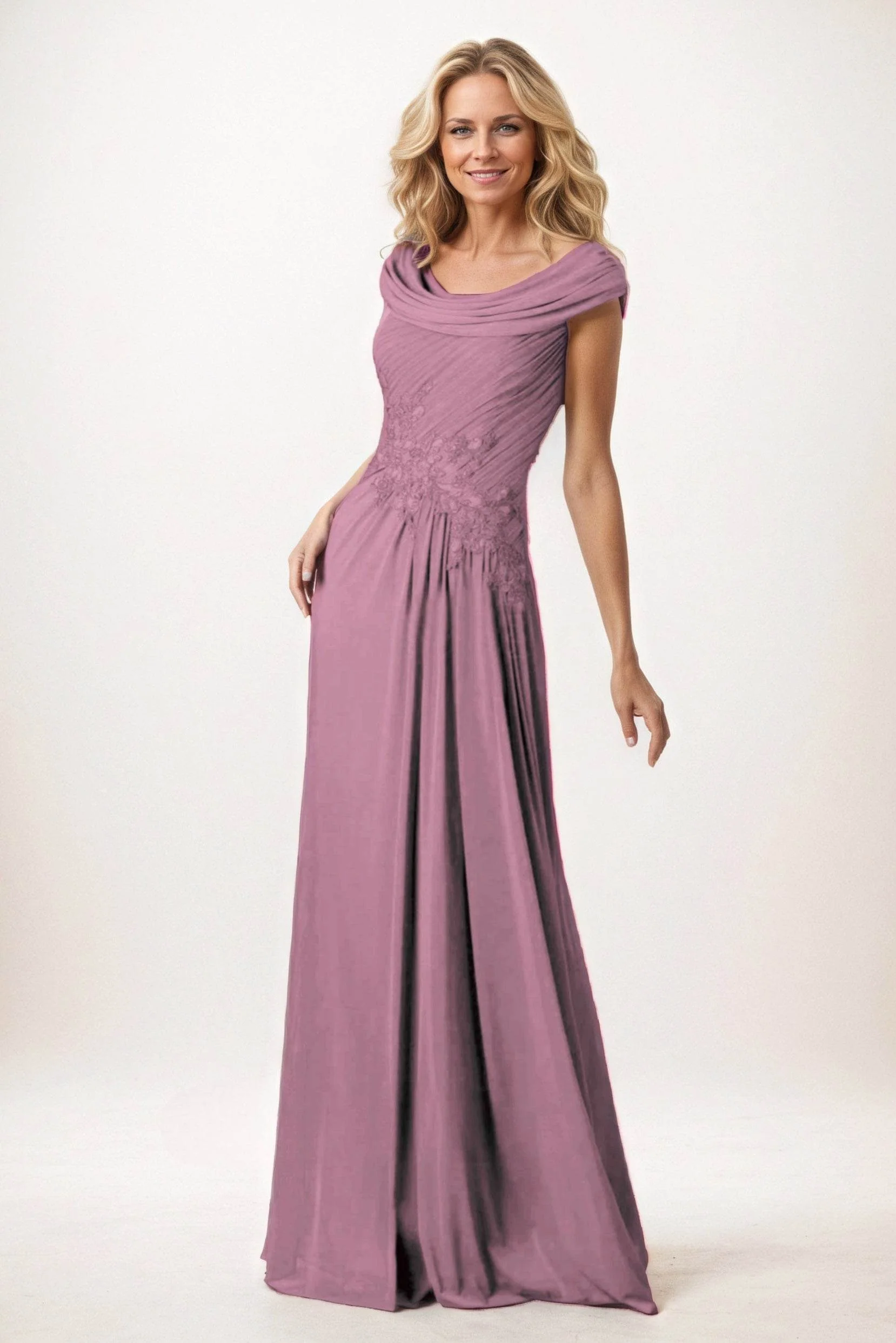 A-Line Maxi Chiffon Mother of the Bride Dresses CM0390