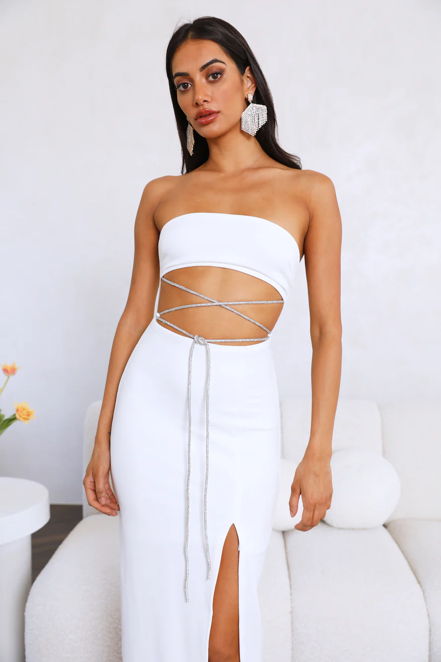 Live Big Midi Dress White - luluinthesky