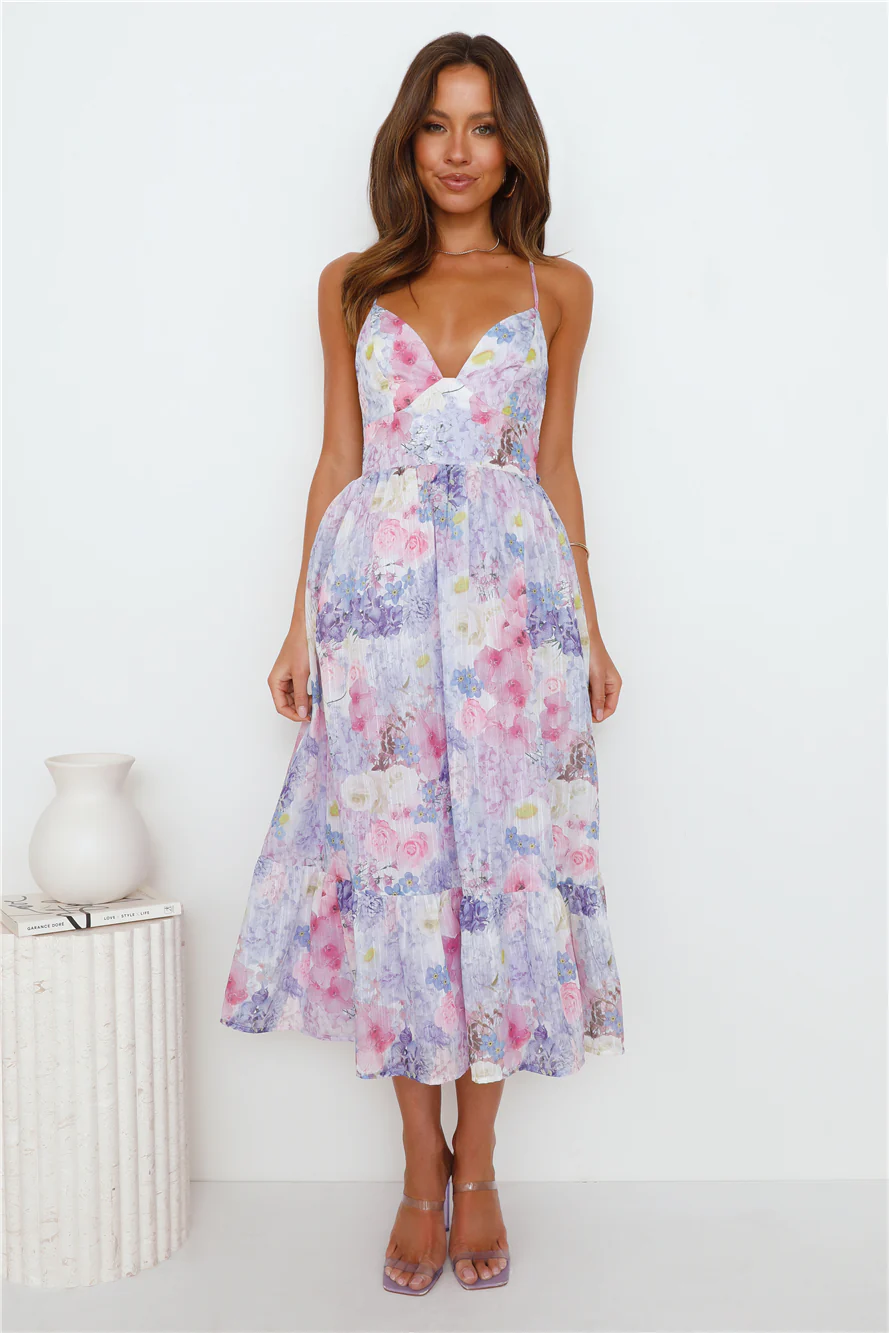 Express Your Feelings Midi Dress Purple