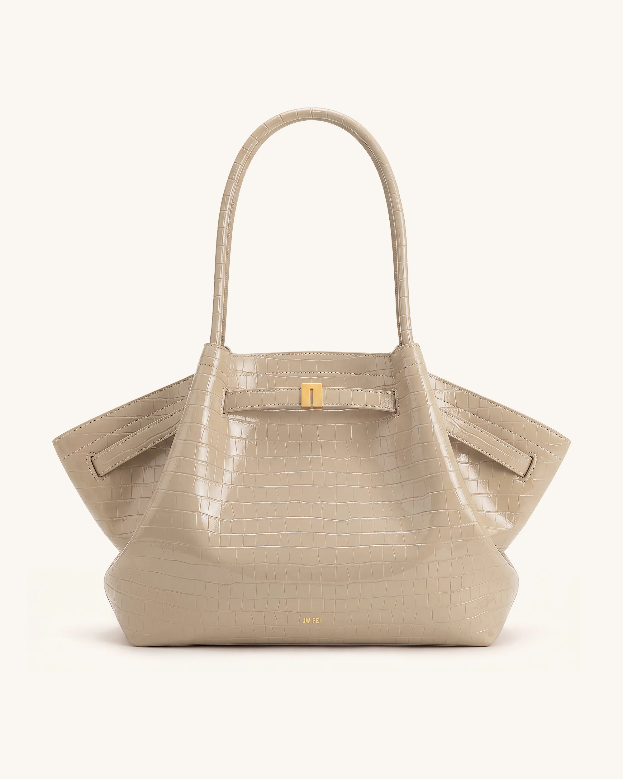 Hana Large Tote Bag - Elephant Grey Croc