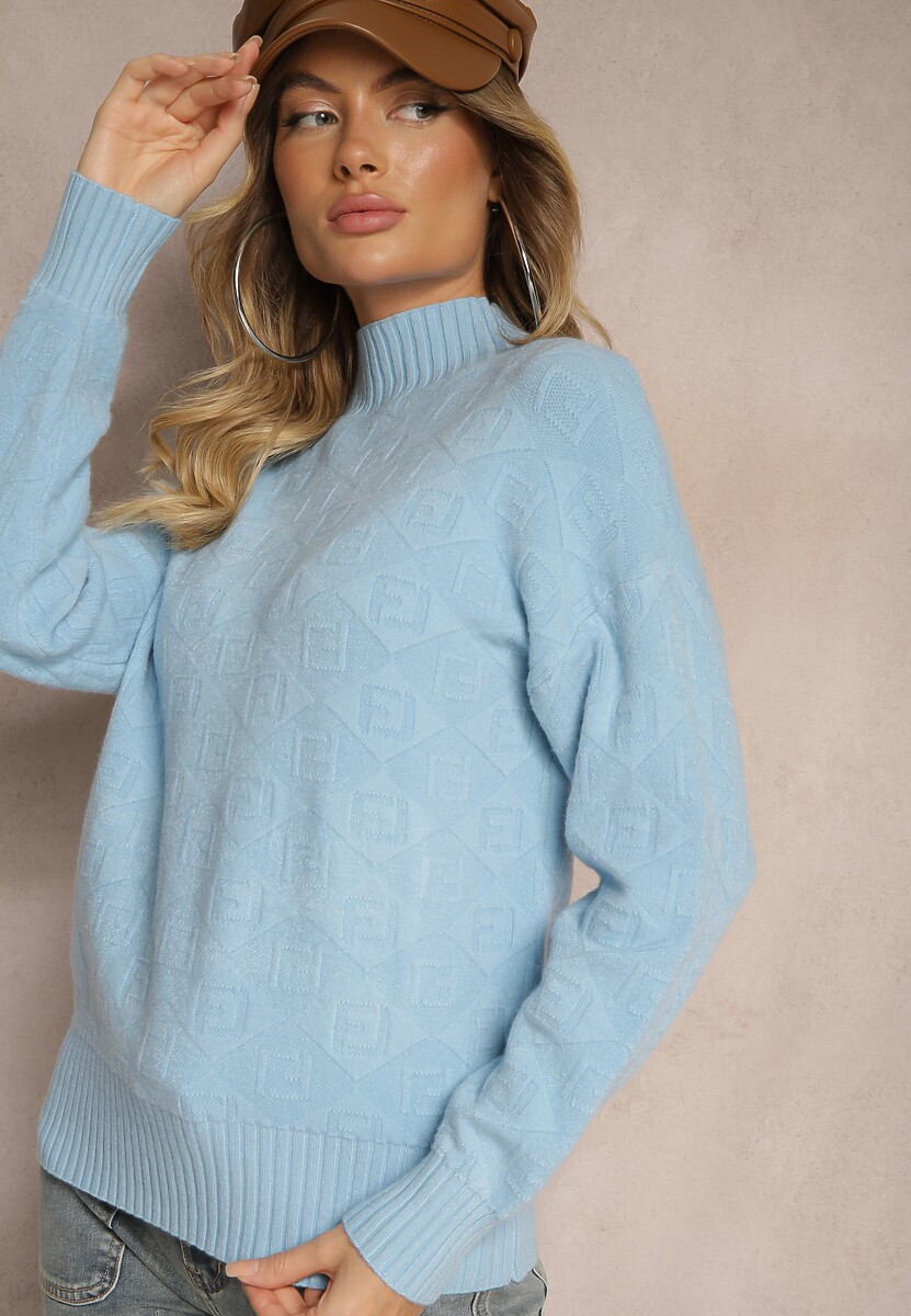 Różowy Golf Sweter z Tłoczeniem i Ściągaczami Melovira