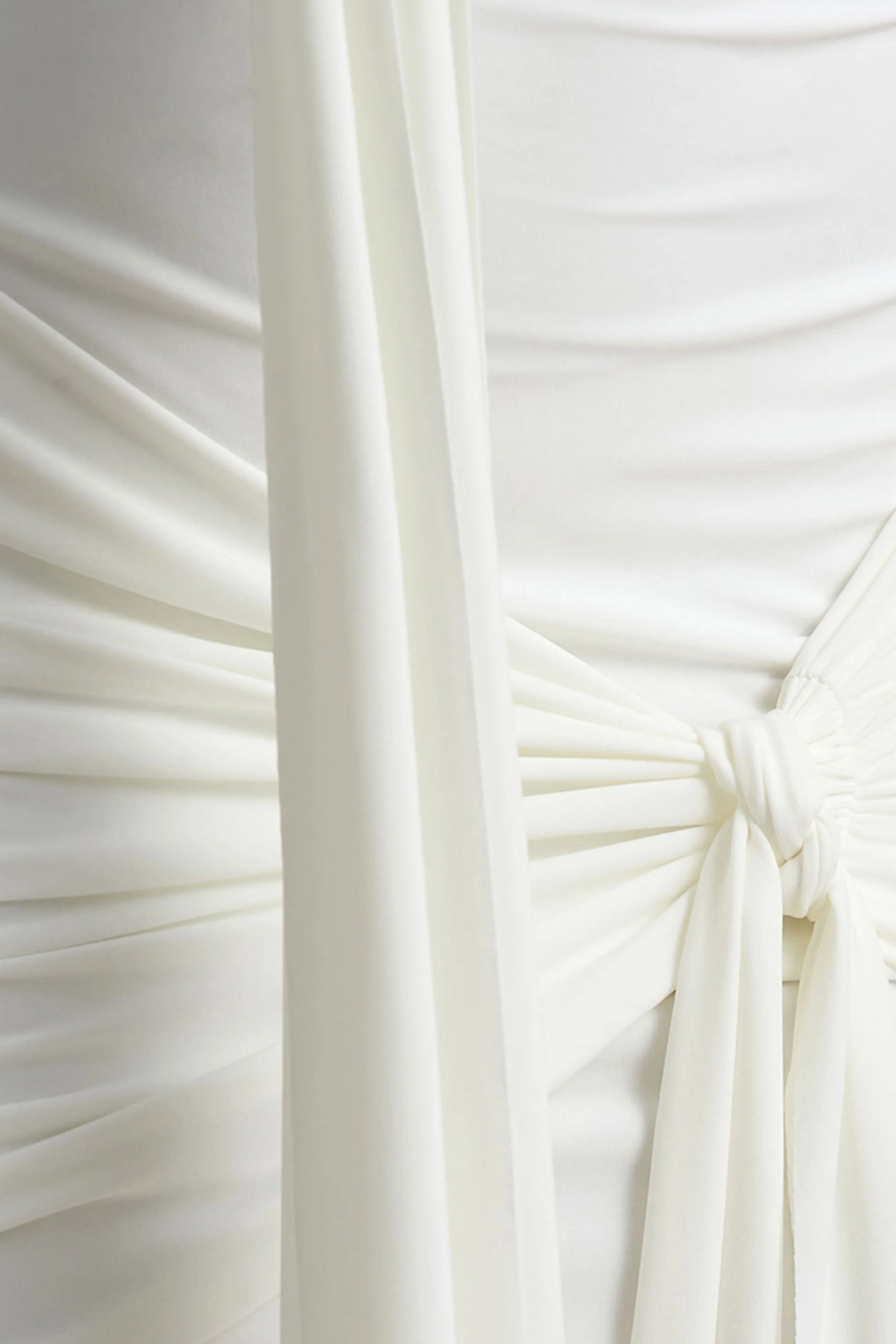 Essie | White Bardot Wrap Mini Dress With Sash Detail