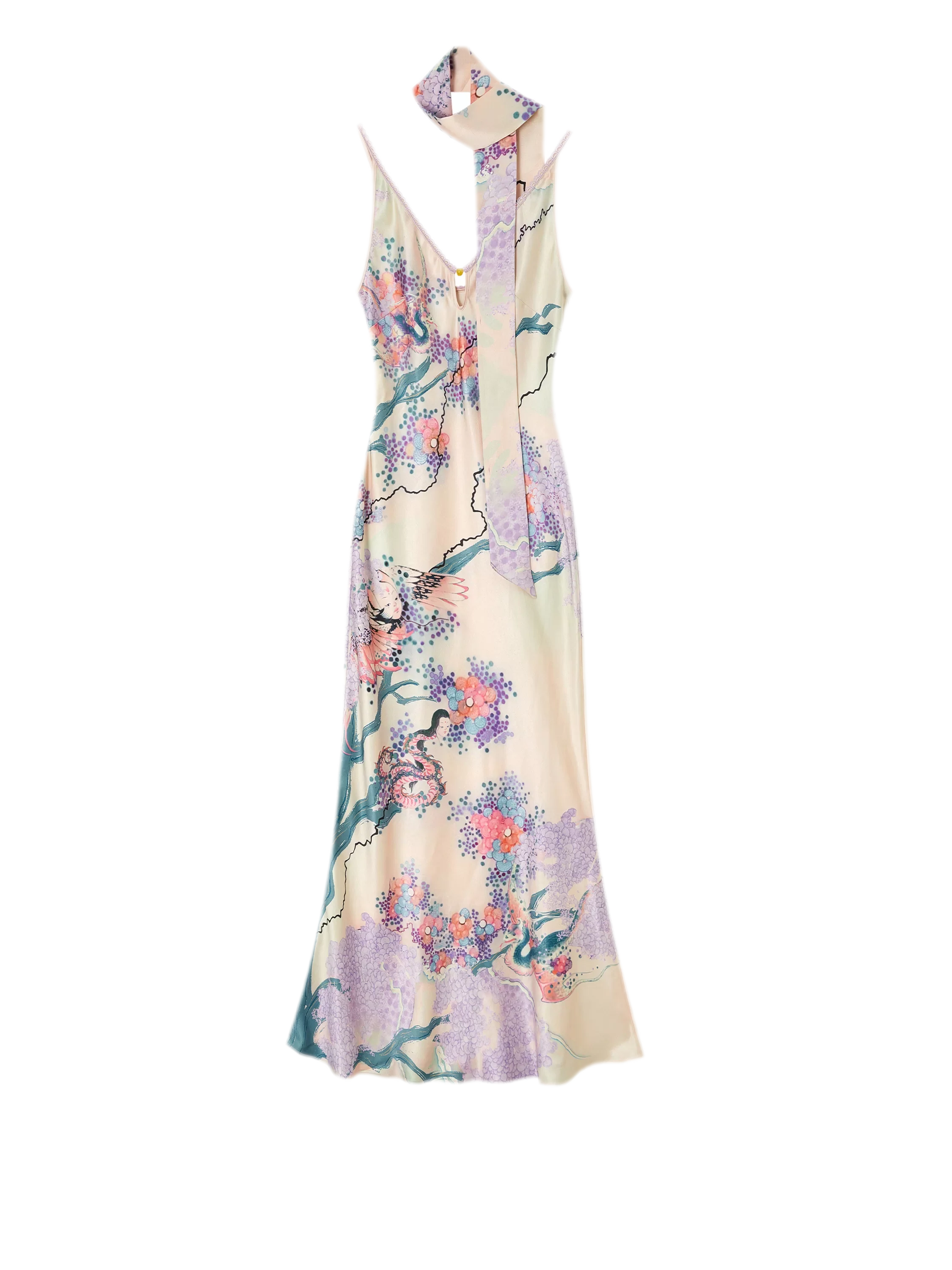 Satin Fishtail Slip Dress