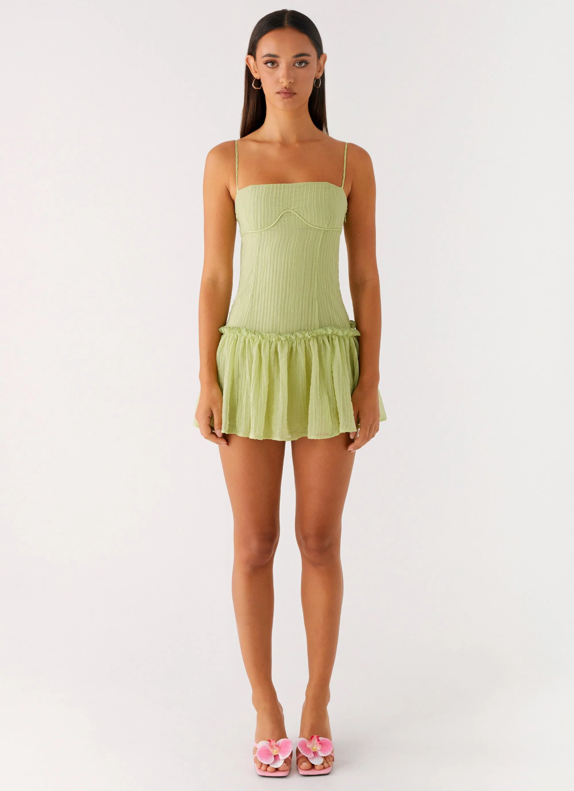 Bambini Mini Dress - Green - luluinthesky