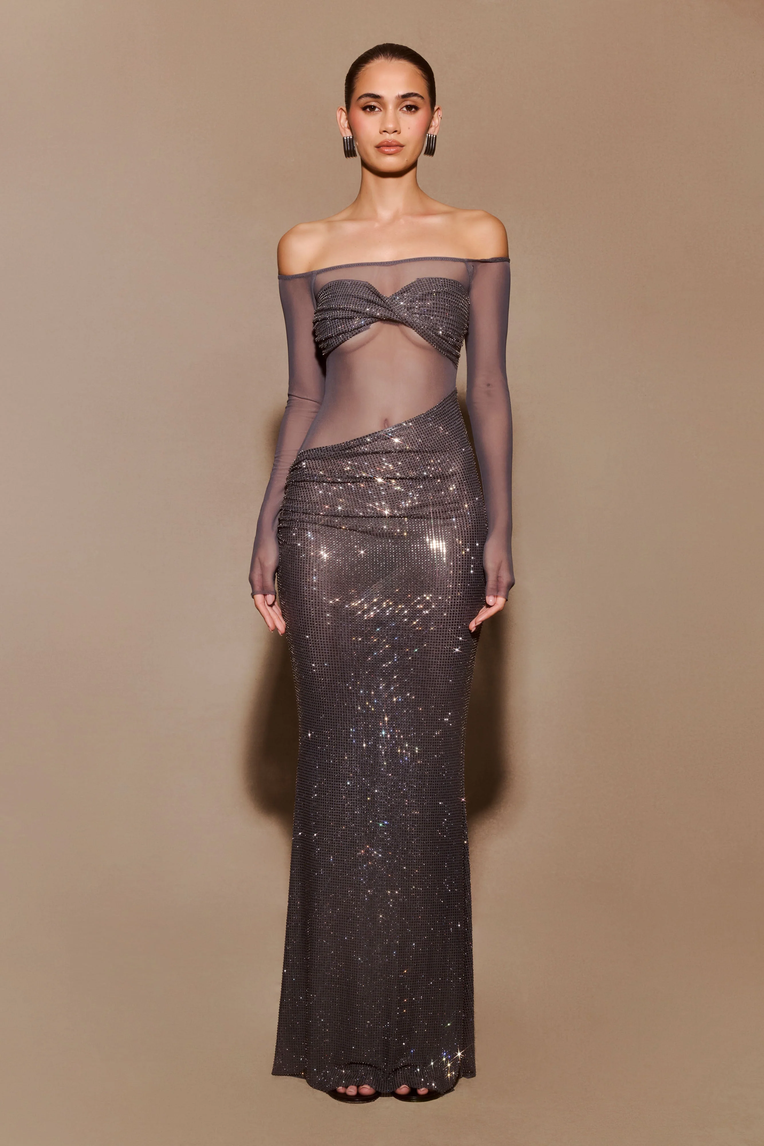 Nash-Diamante-Off-Shoulder-Maxi-Dress-Gunmetal
