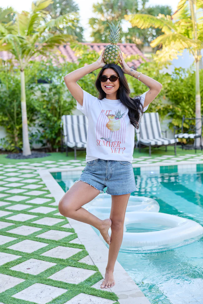 Is It Summer Yet White Graphic Tee