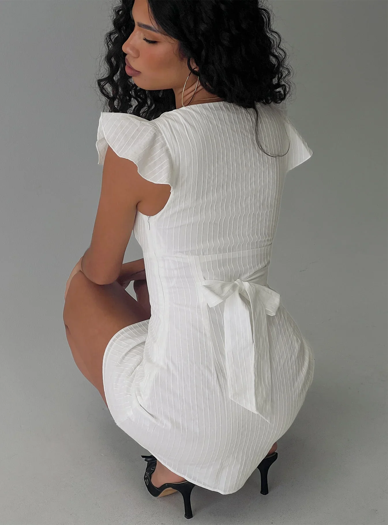 I Guess So Cotton Mini Dress White - luluinthesky