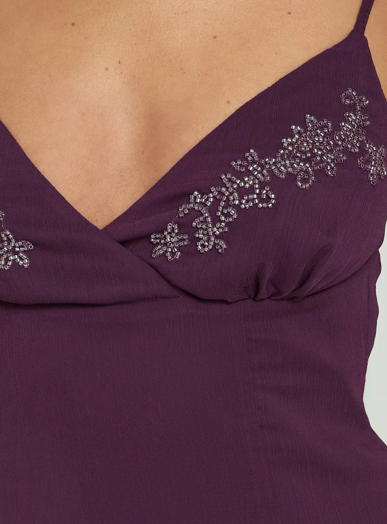 Jadira Scarf Maxi Dress Plum - FASHION NOB