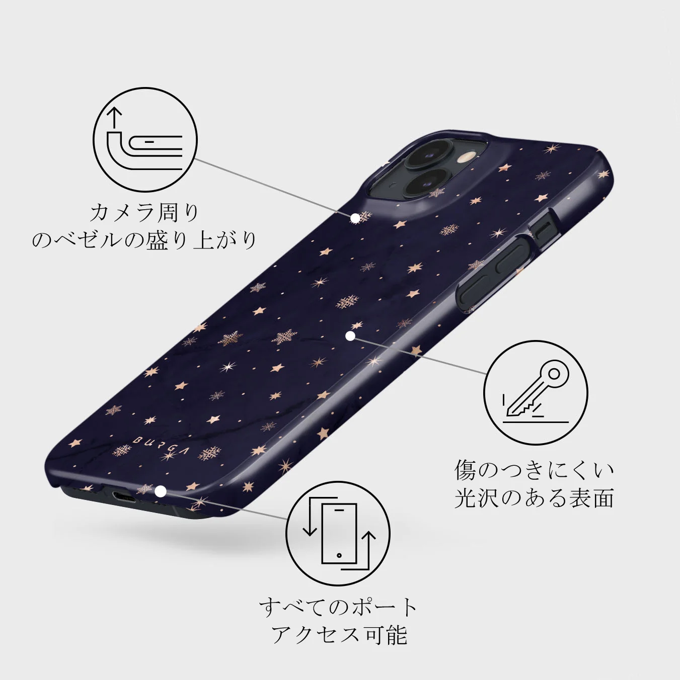 Midnight Kiss - Star iPhone 13 Mini ケース