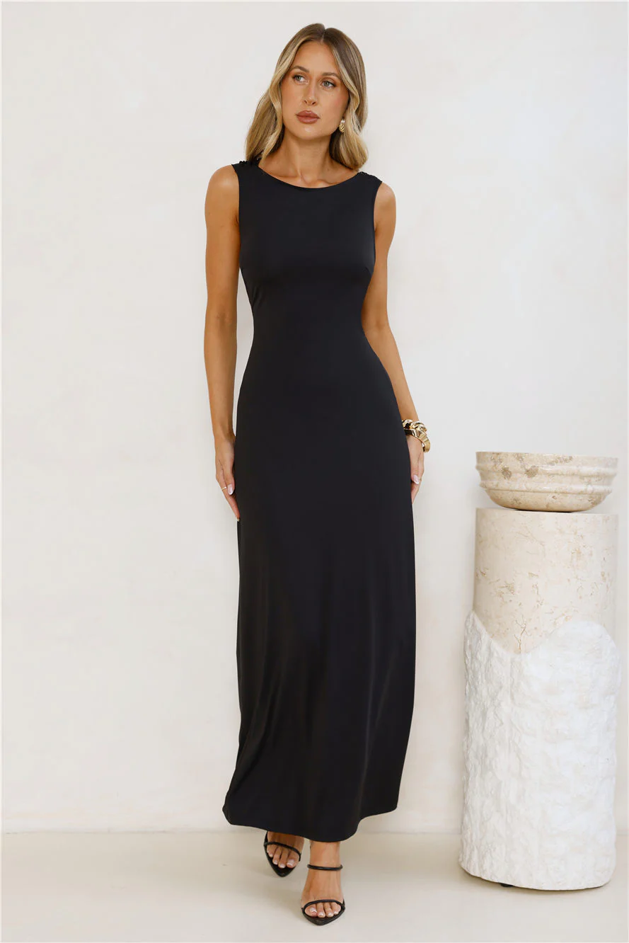Romance Unveiled Maxi Dress Black