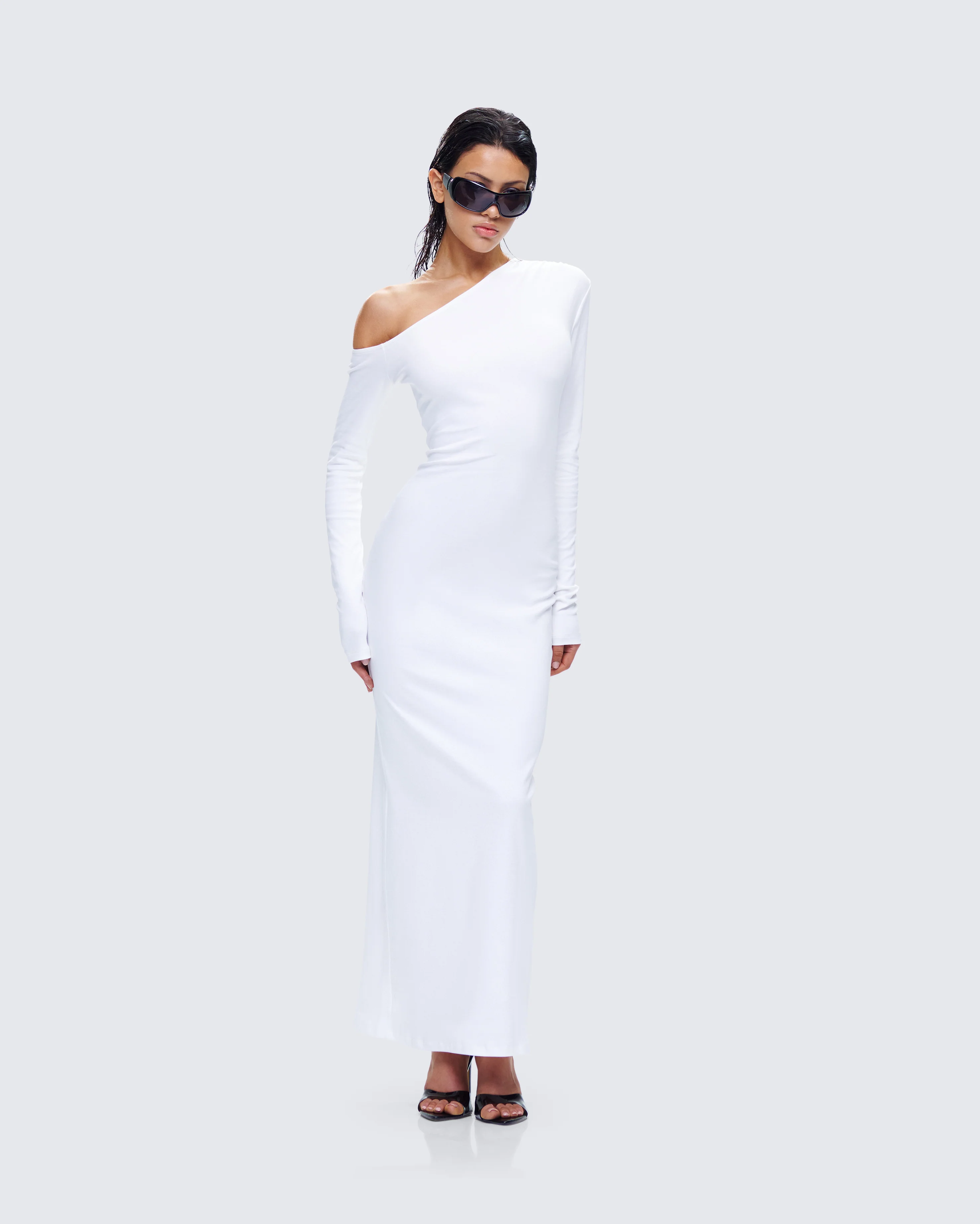 Kiandra White Off Shoulder Maxi Dress