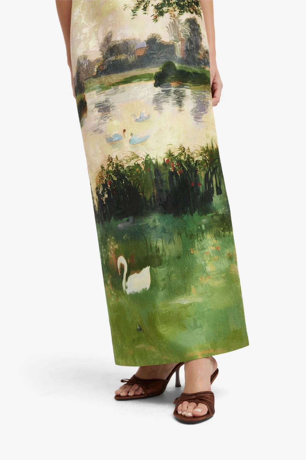 Ava Jacquard Bustier Maxi Dress - Serene Print