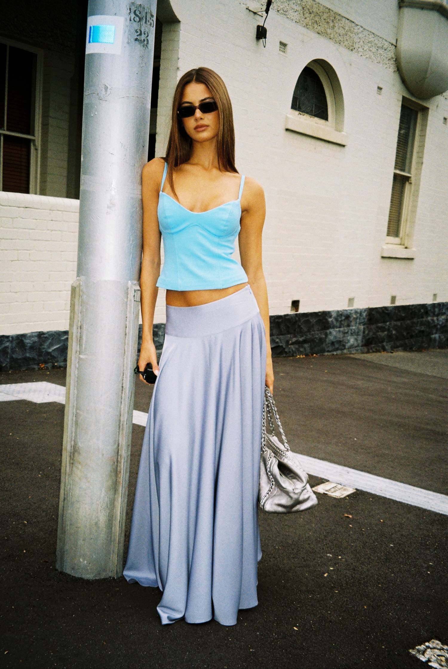 Pre-order: Basque Full Skirt | Ice Blue