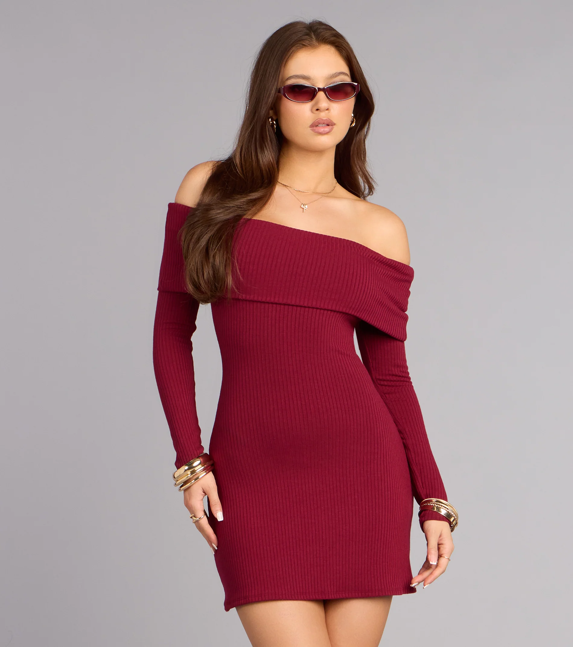 Soft Spoken Confidence Rib Knit Mini Dress