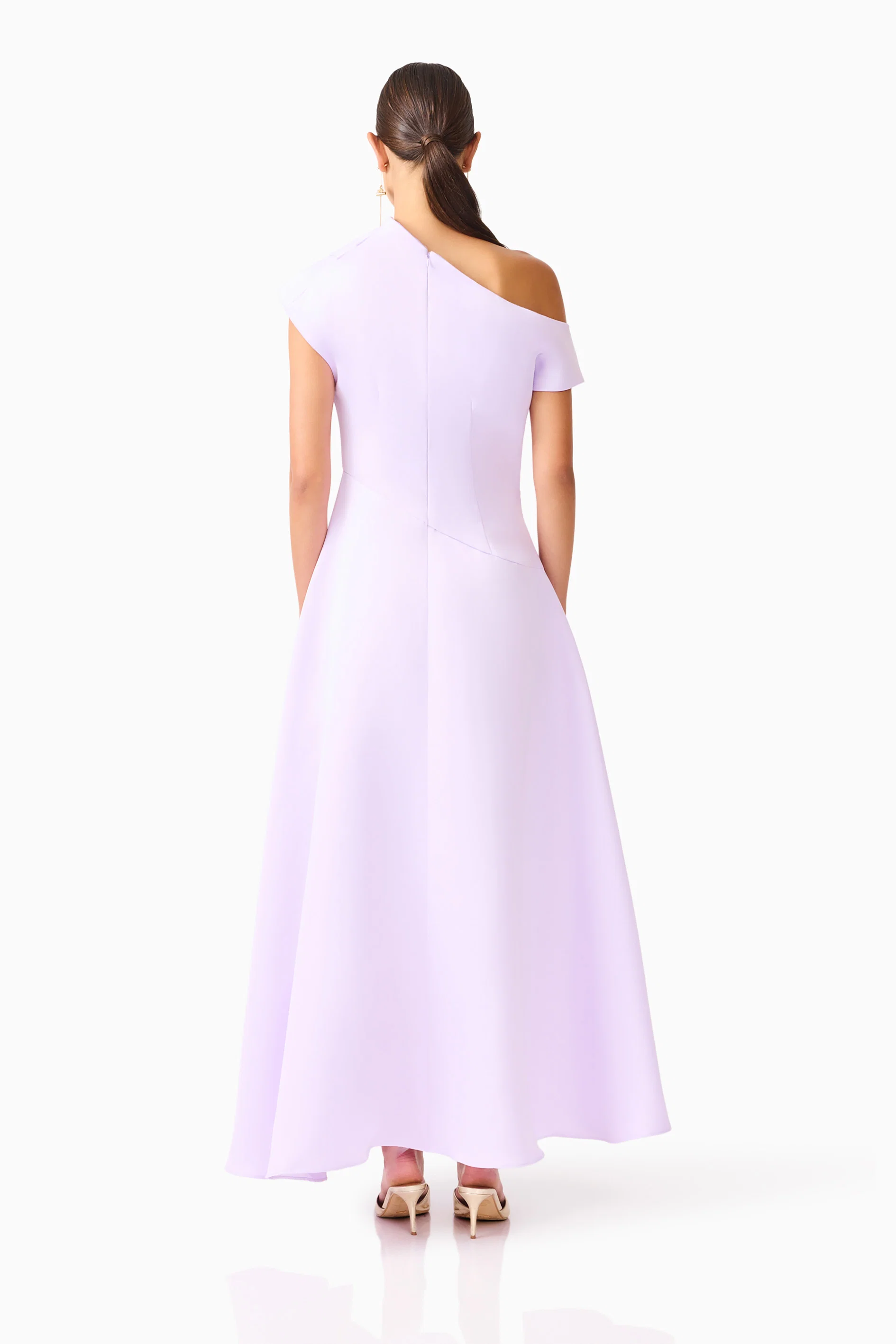 Marissa One Shoulder Gown in Purple