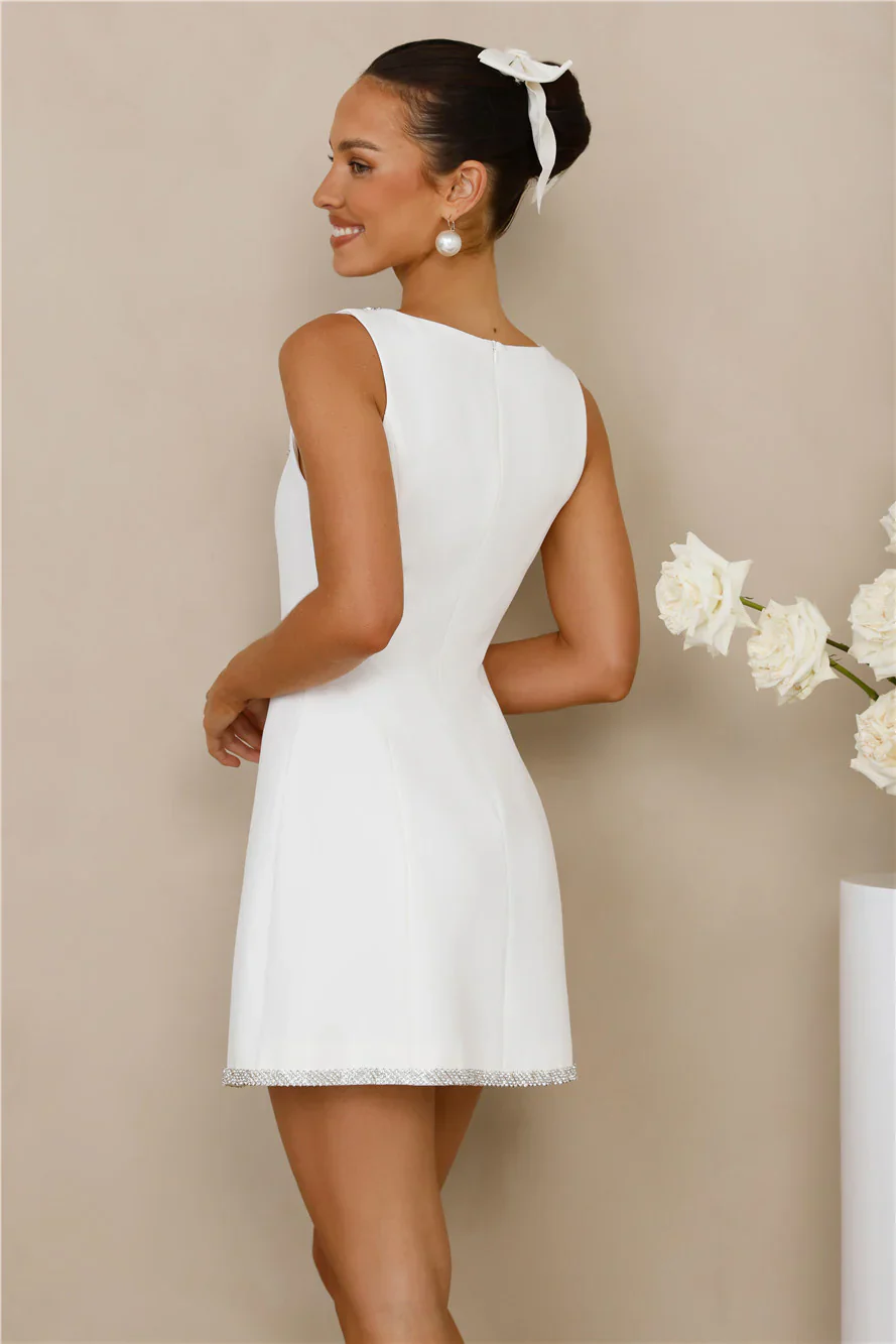 Luxe Ambience Mini Dress White - luluinthesky