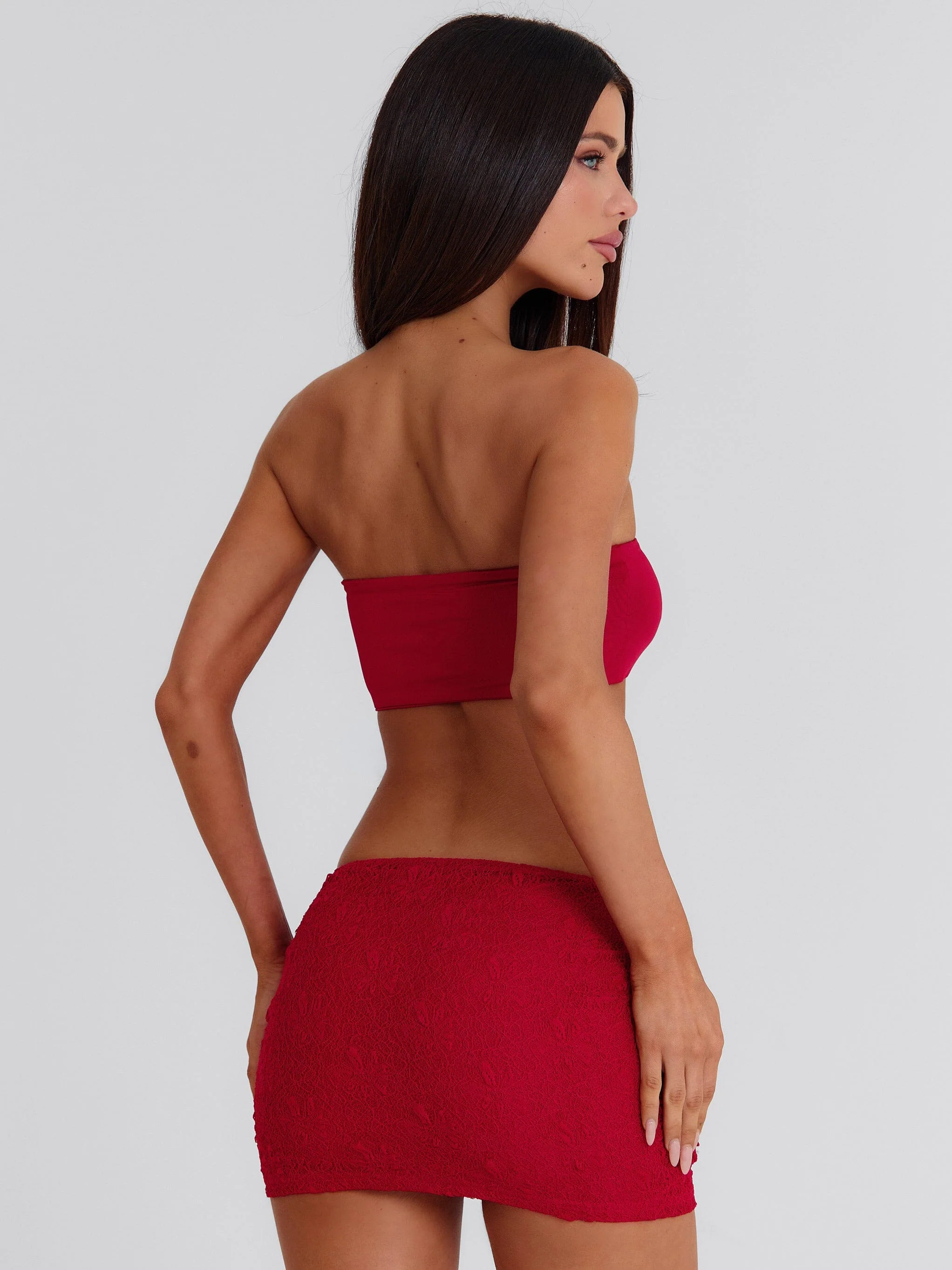 JILLIAN MINI SKIRT RED