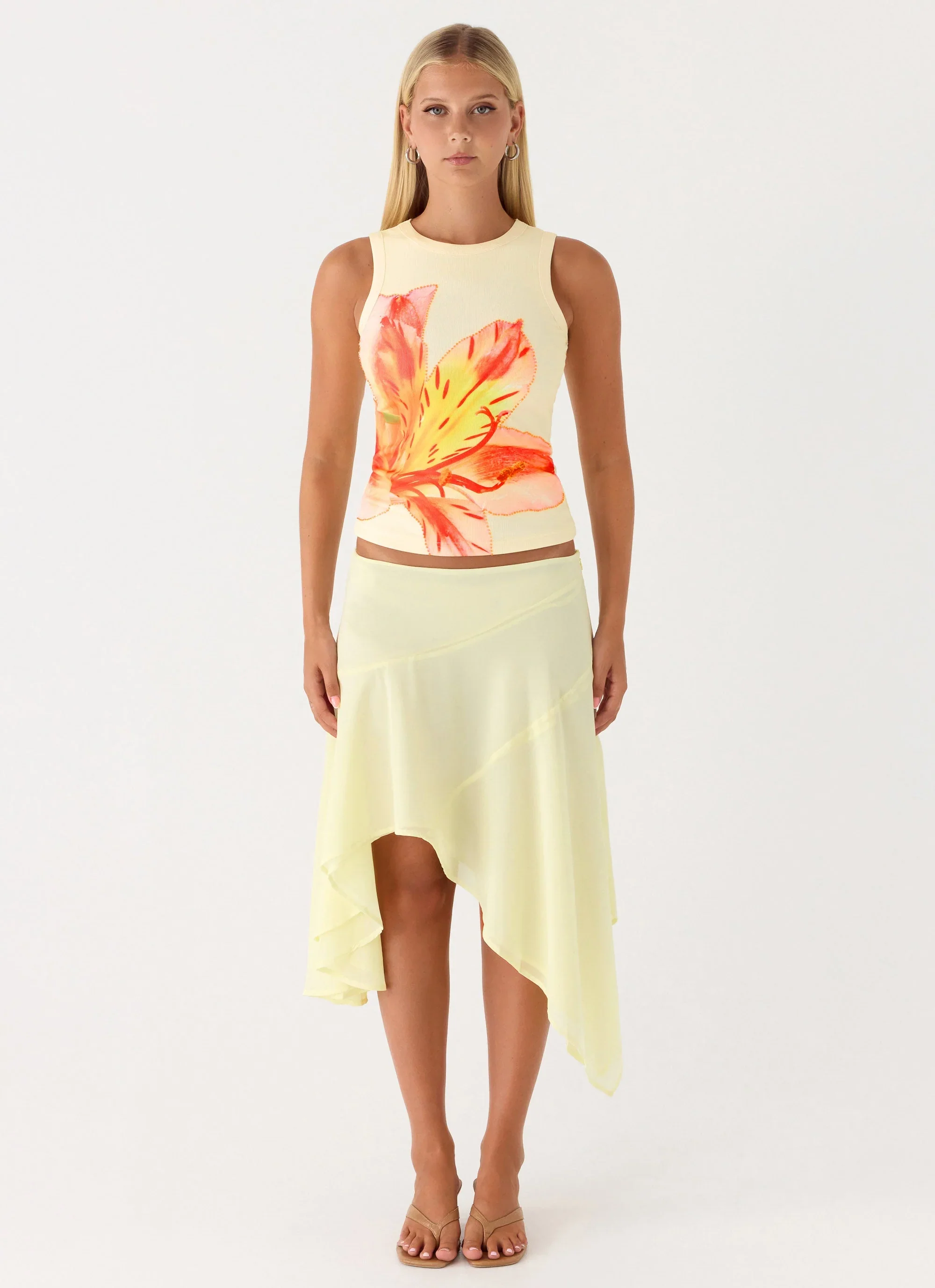 Jacqui Beaded Tank Top - Yellow