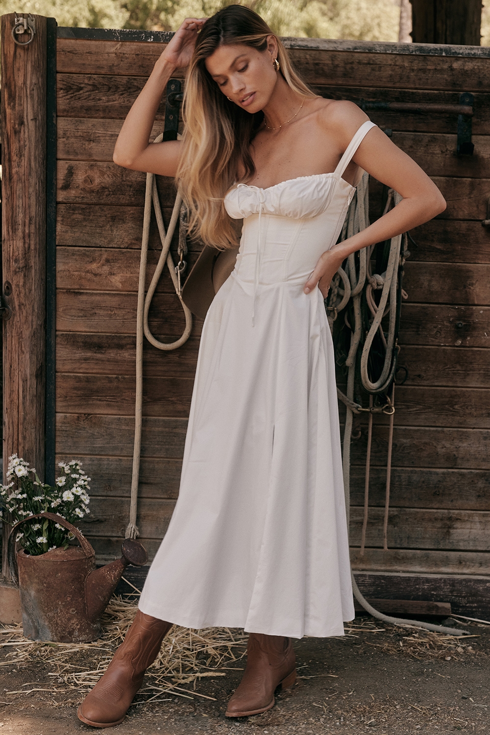 White Bustier Sundress