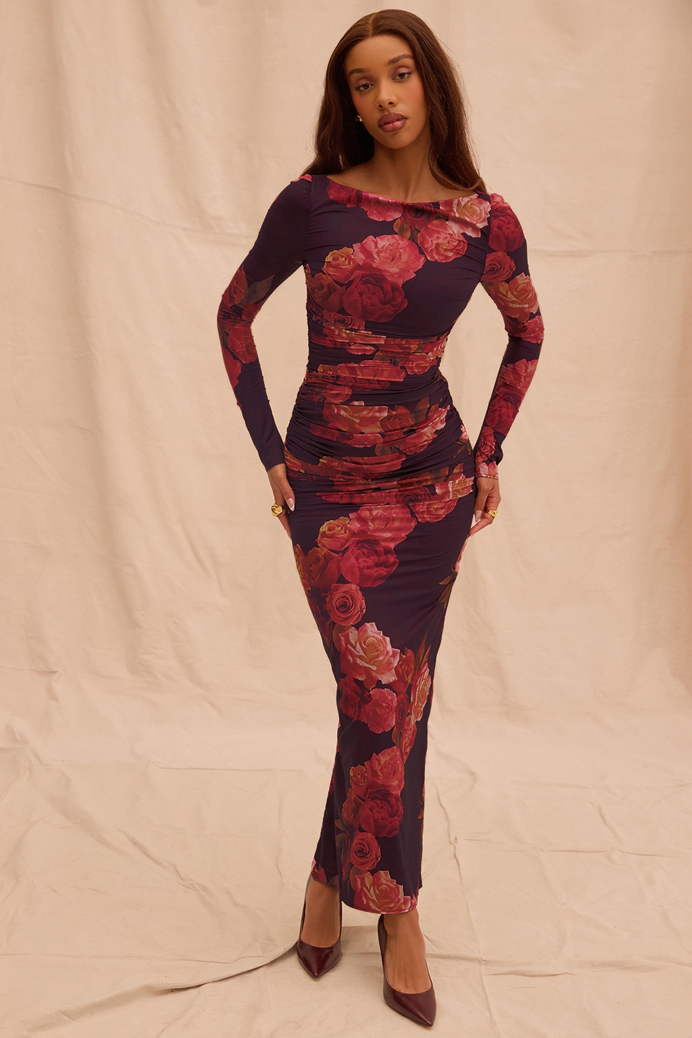 romantic floral maxi dress