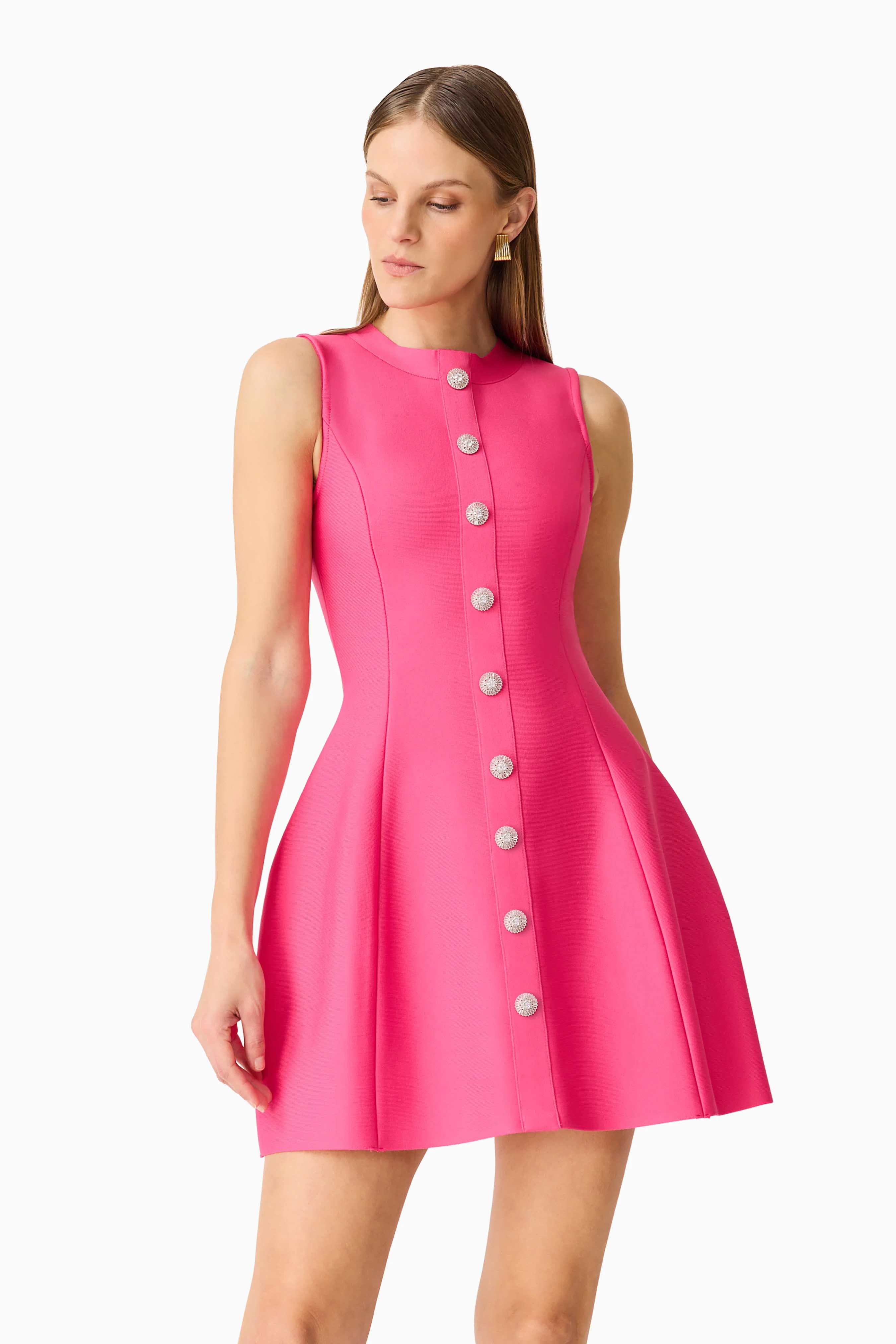 Opline Tulip Mini Dress in Hot Pink