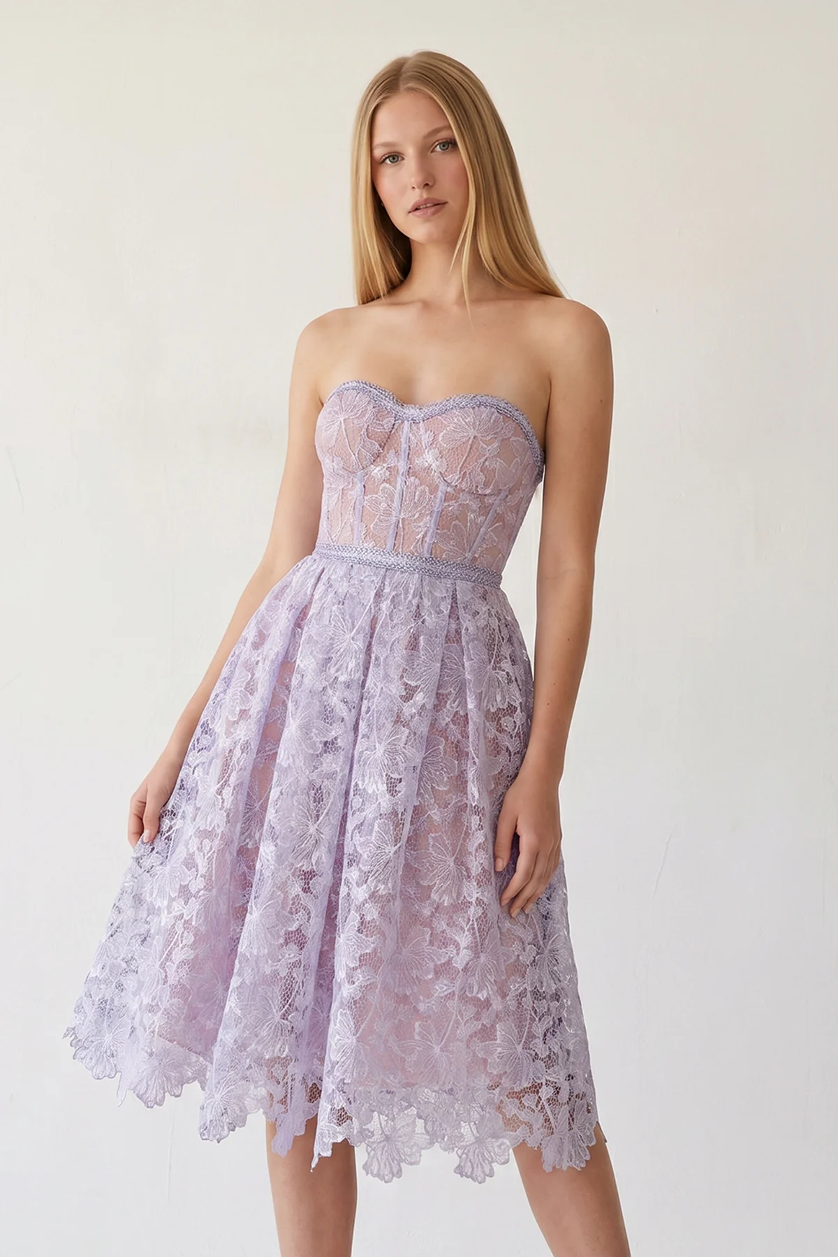 Purple Sweetheart A Line Corset Party Dress With Applique