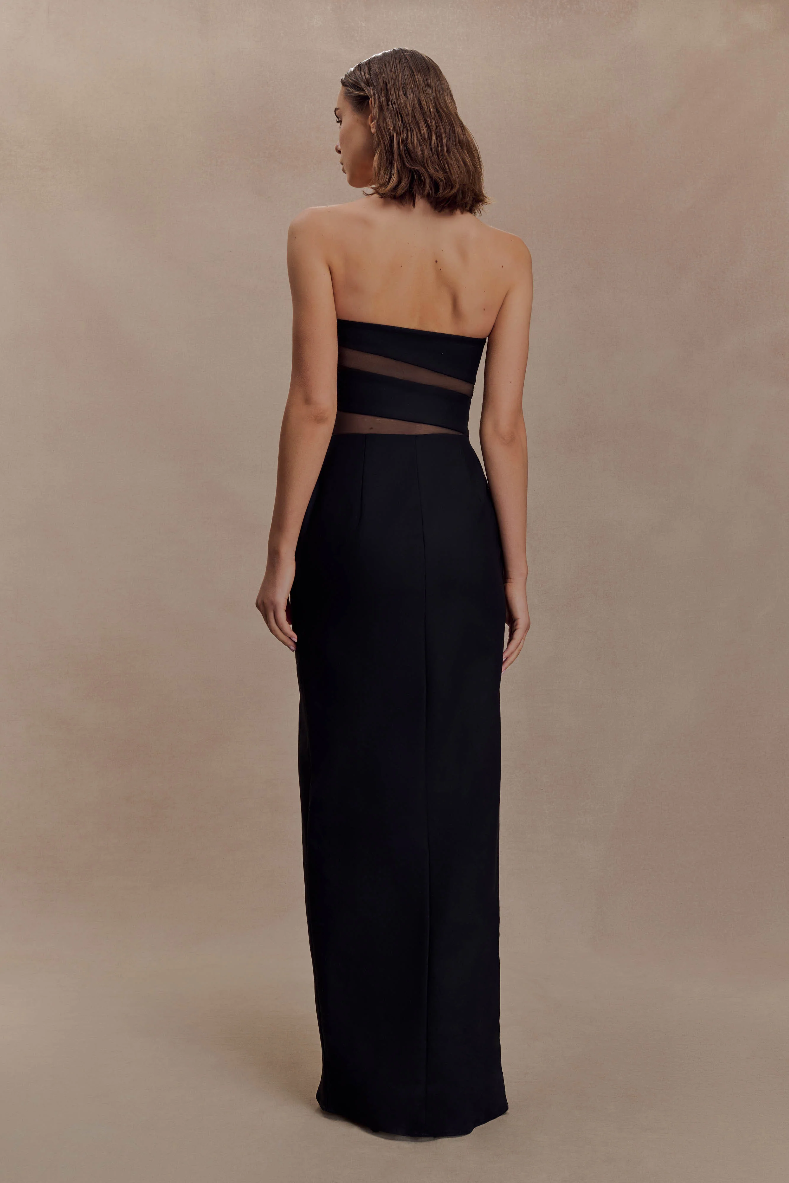 Paulina Cut Out Strapless Maxi Dress - Black
