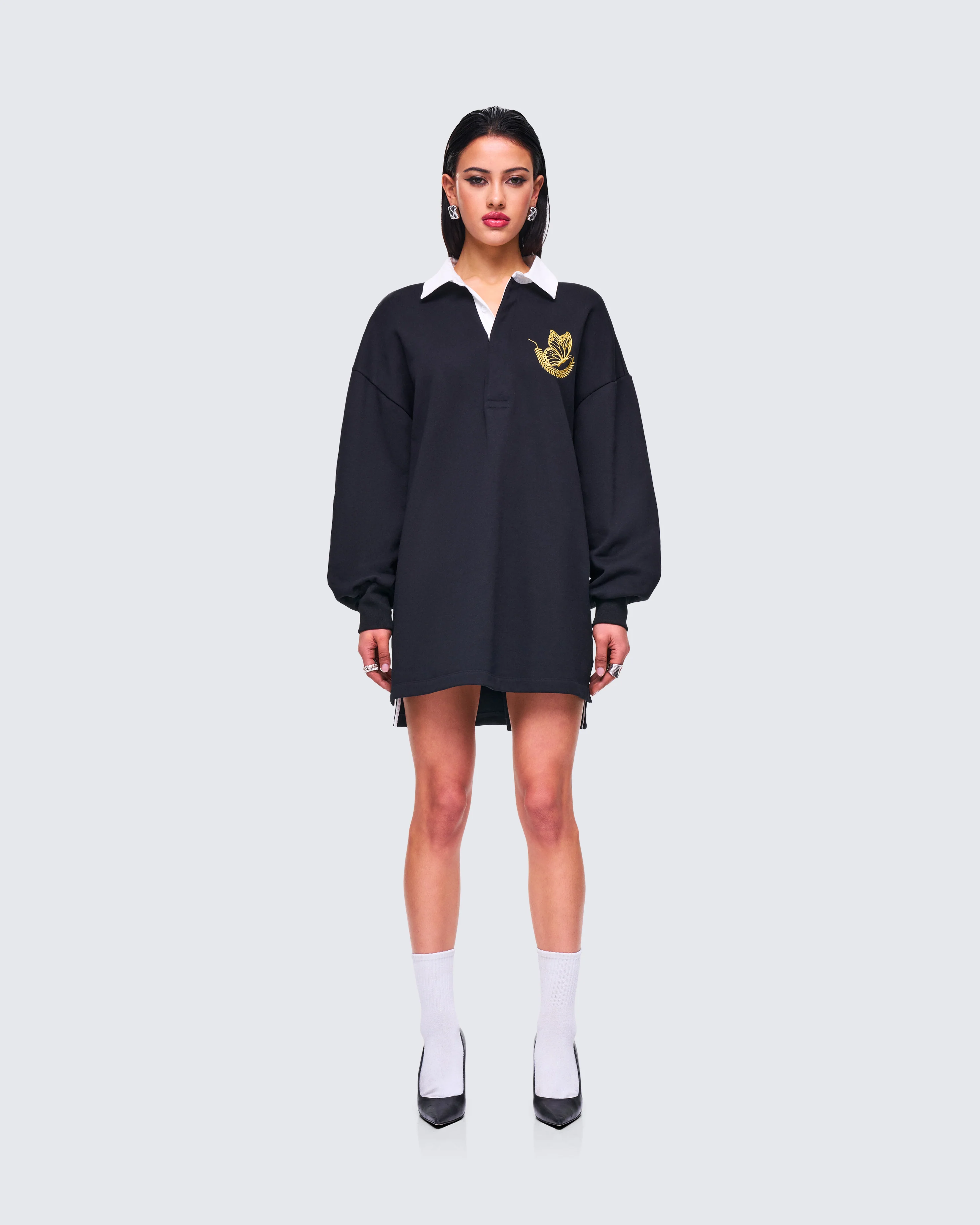 Iden Black Rugby Polo Dress