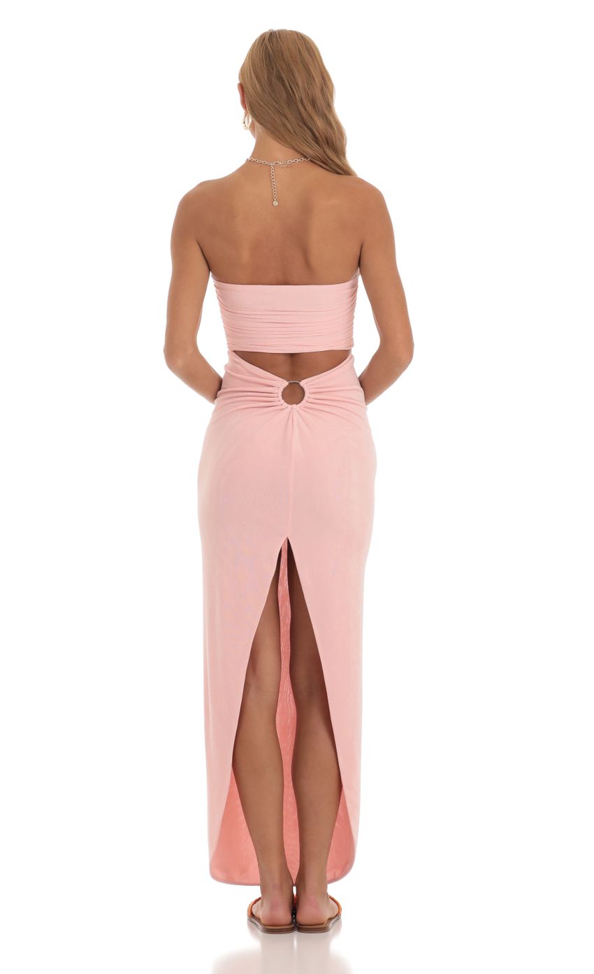 Slinky Strapless Dress in Pink