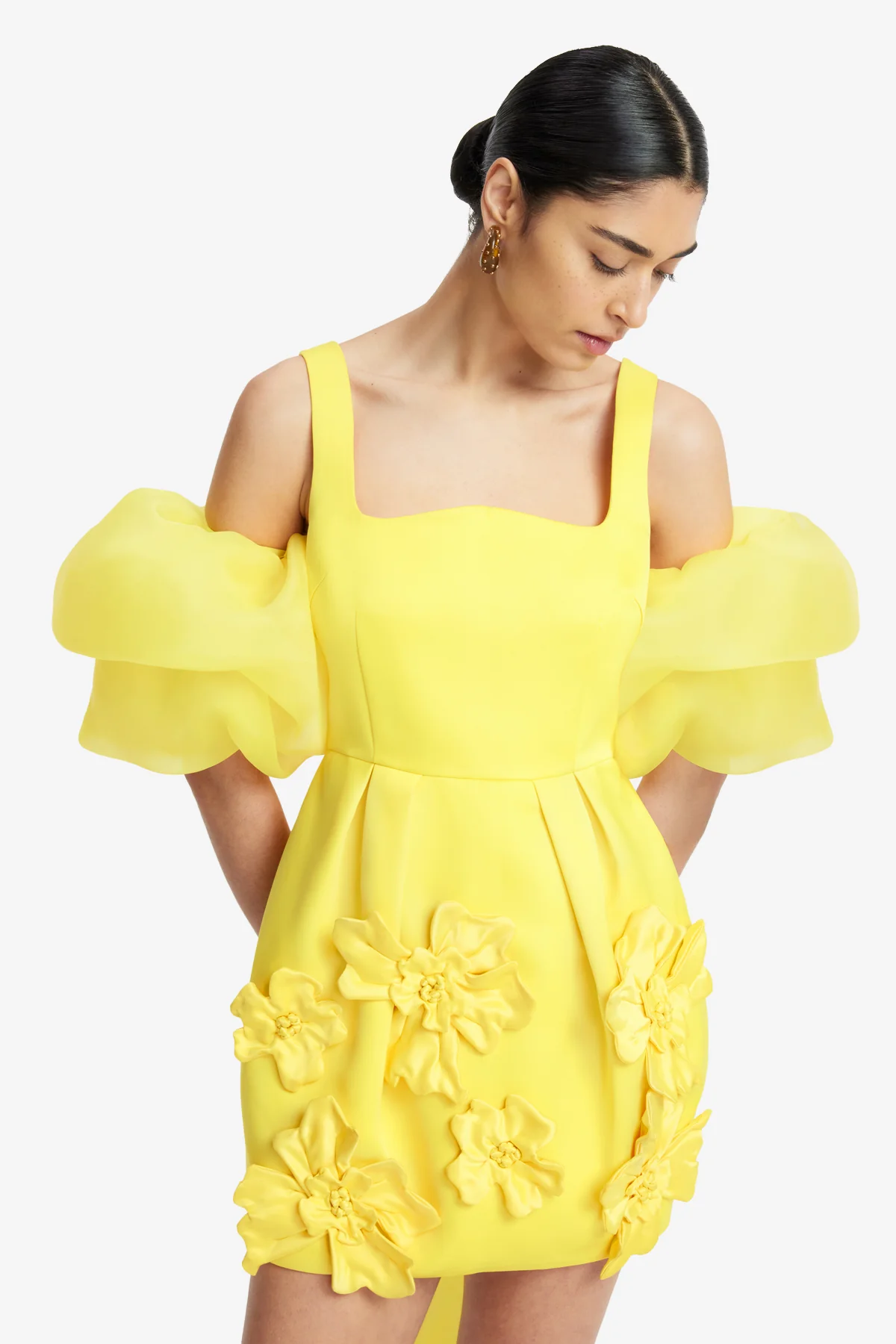 Piper Appliqué Mini Dress & Cape Set – Sunshine