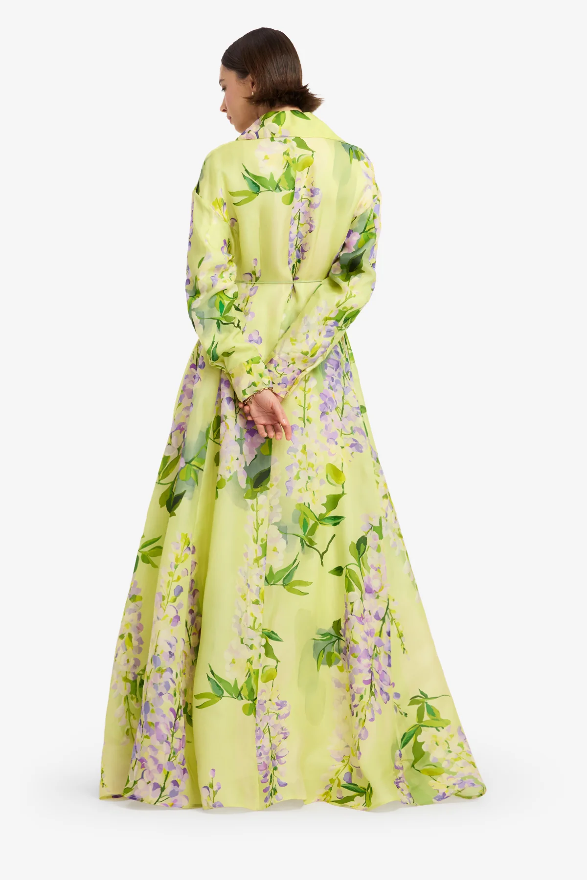 Josephine Silk Gown - Wisteria Print