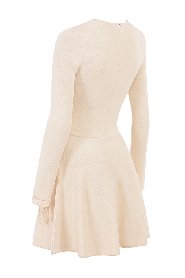 Cream Dainty Knit Mini Dress