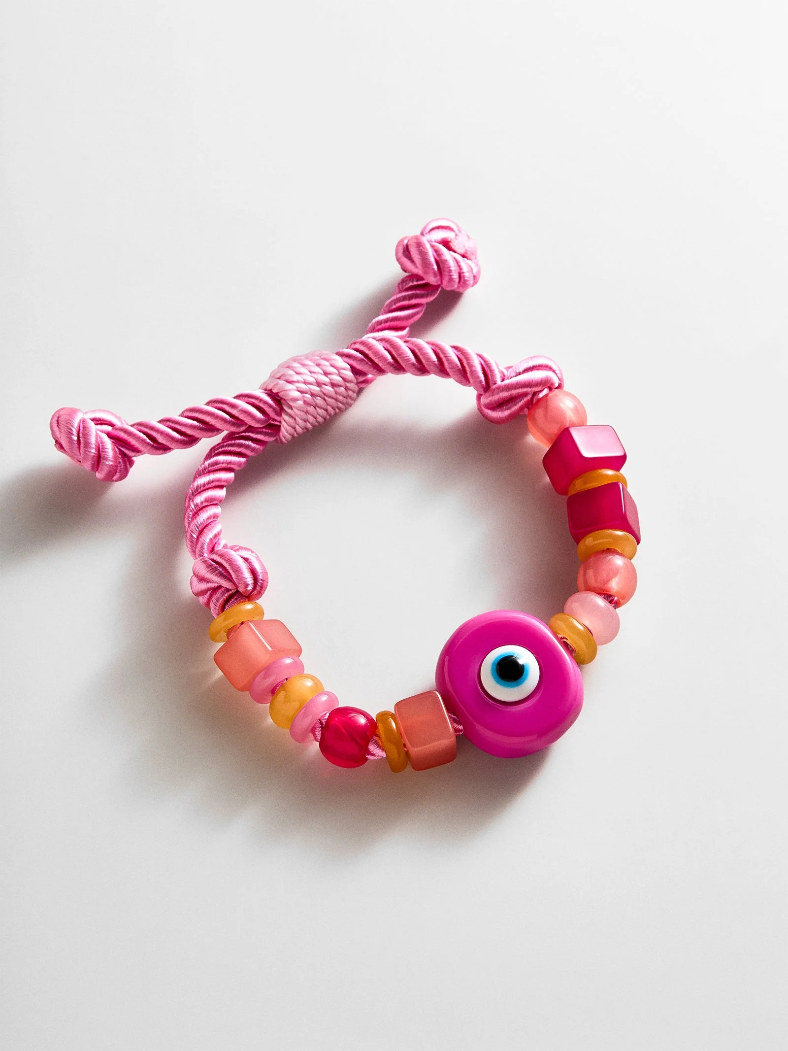 Bright Eyed Beaded Bracelet - Pink