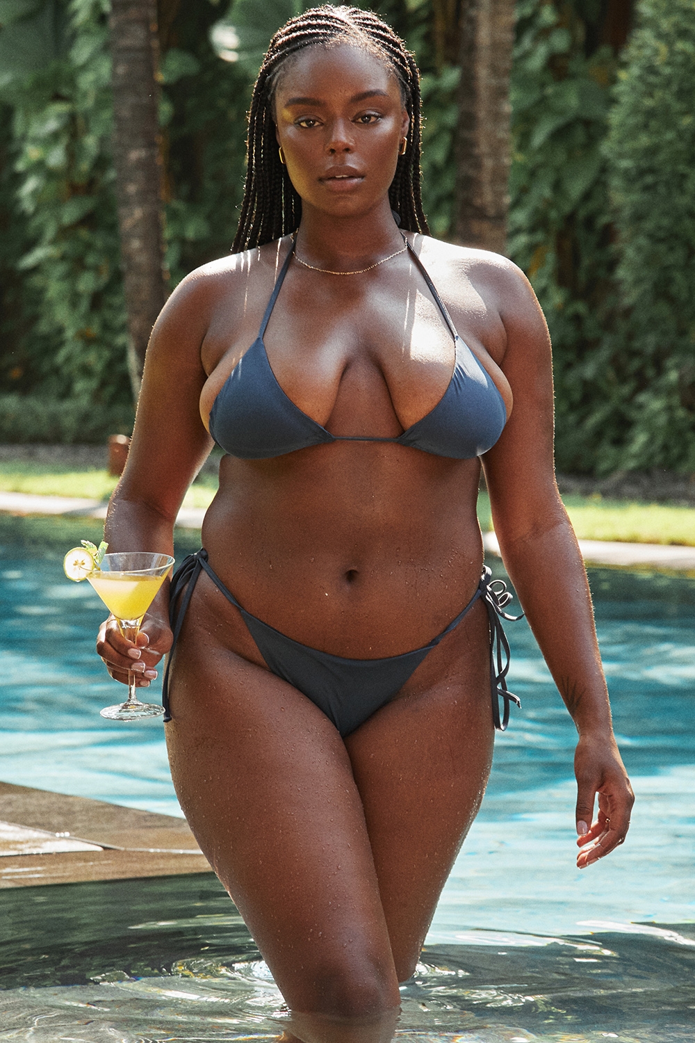 Deep Blue Halter Neck Bikini Top
