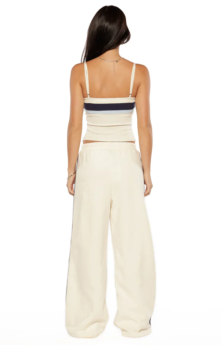 Leya White Contrast Stripe Pants - luluinthesky