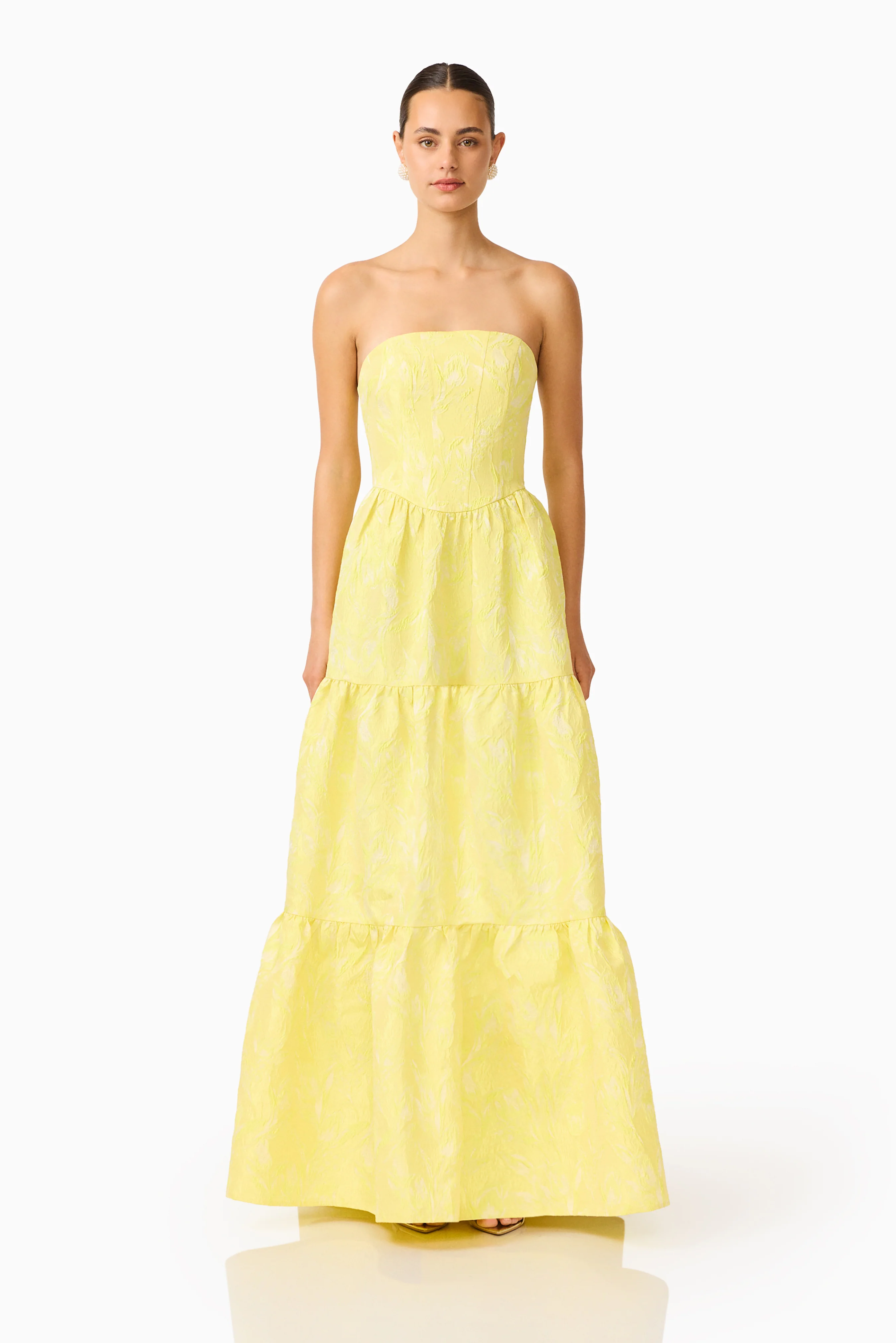 Luella Strapless Gown in Yellow