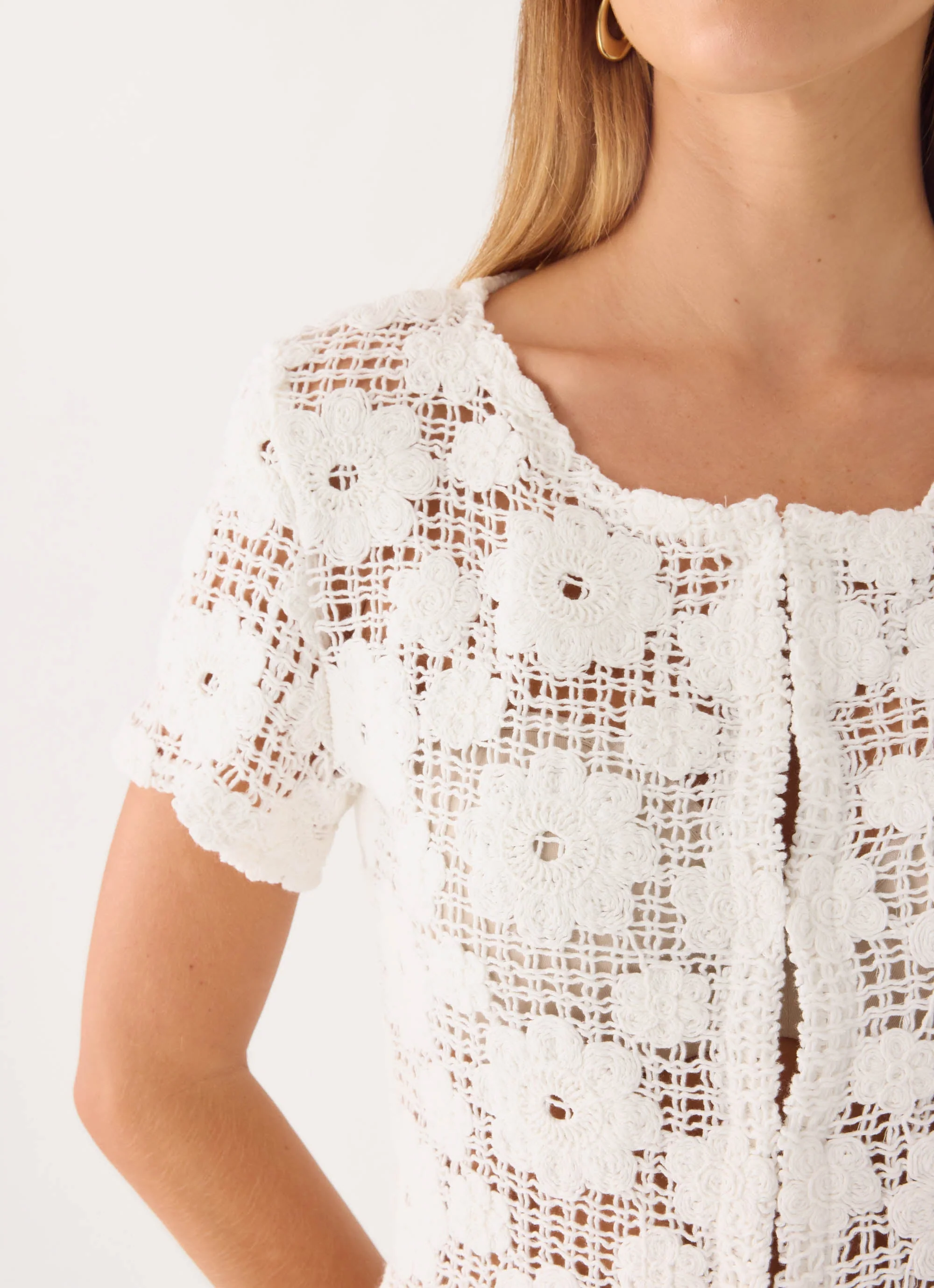 Nyxie Crochet Top - White - luluinthesky