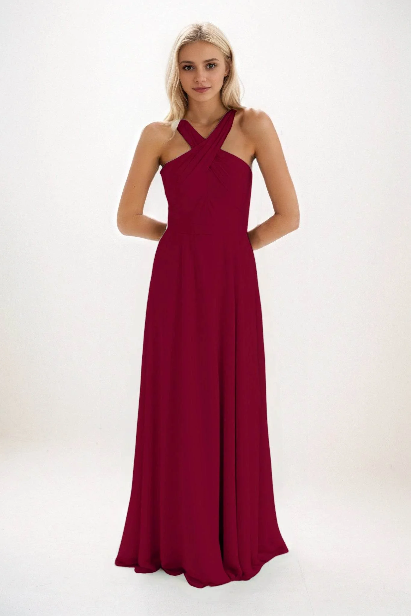 A-Line Maxi Chiffon Bridesmaid Dress CB0824