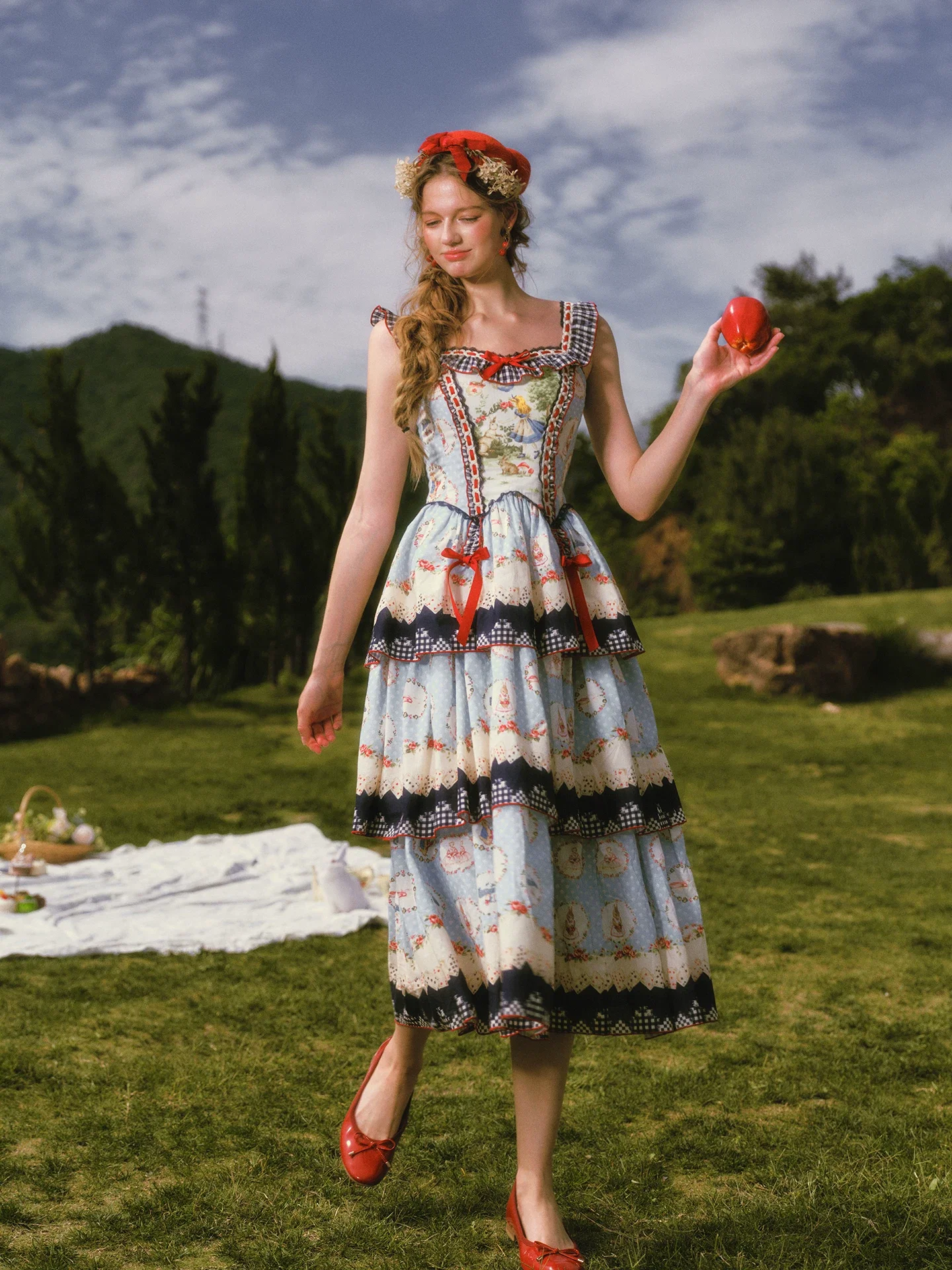 Printed Ruffle Tiered Dress