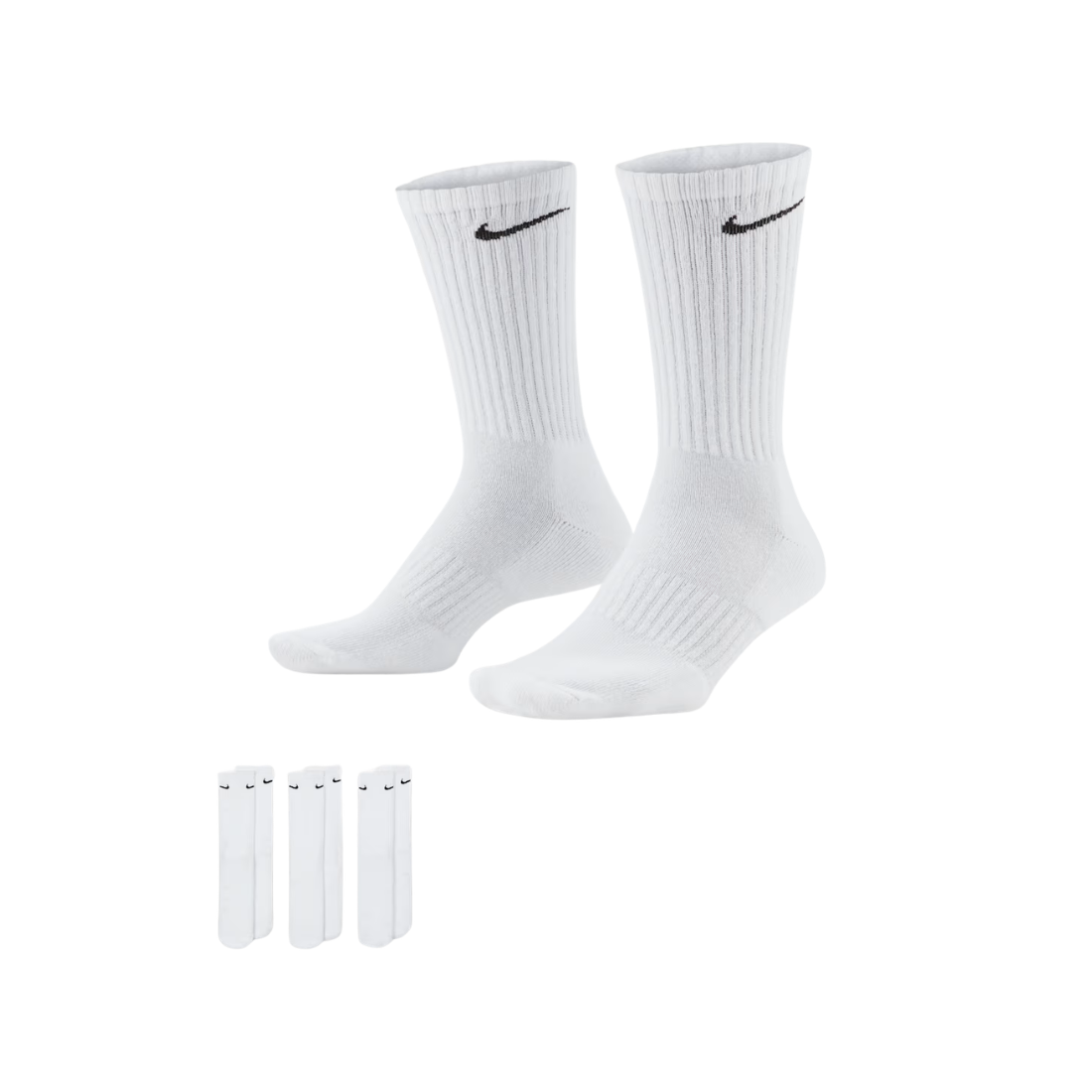 NIKE Everyday Cushioned Men Sport Socks White SX7664-100
