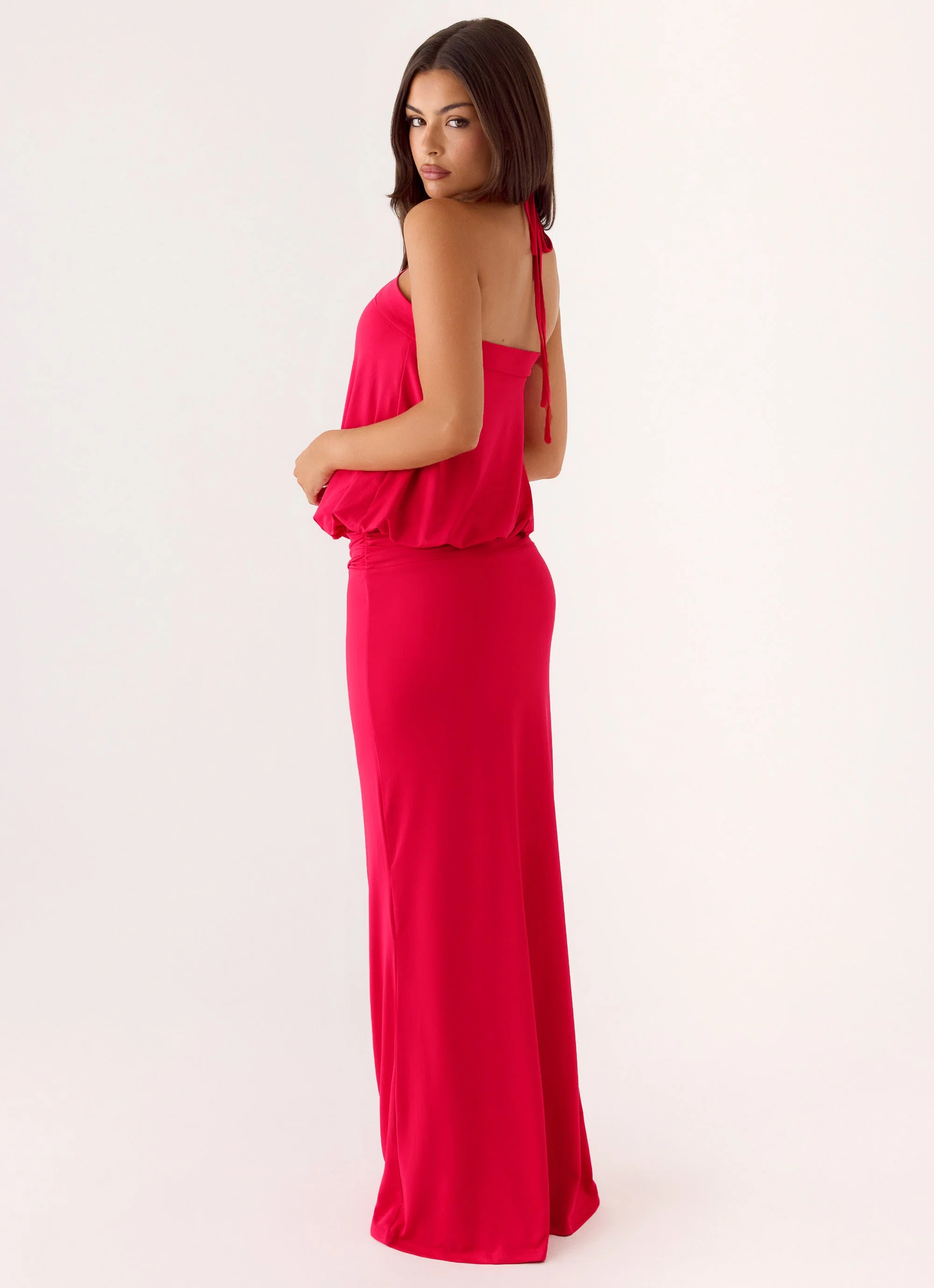 Telling You Maxi Dress - Red Magenta