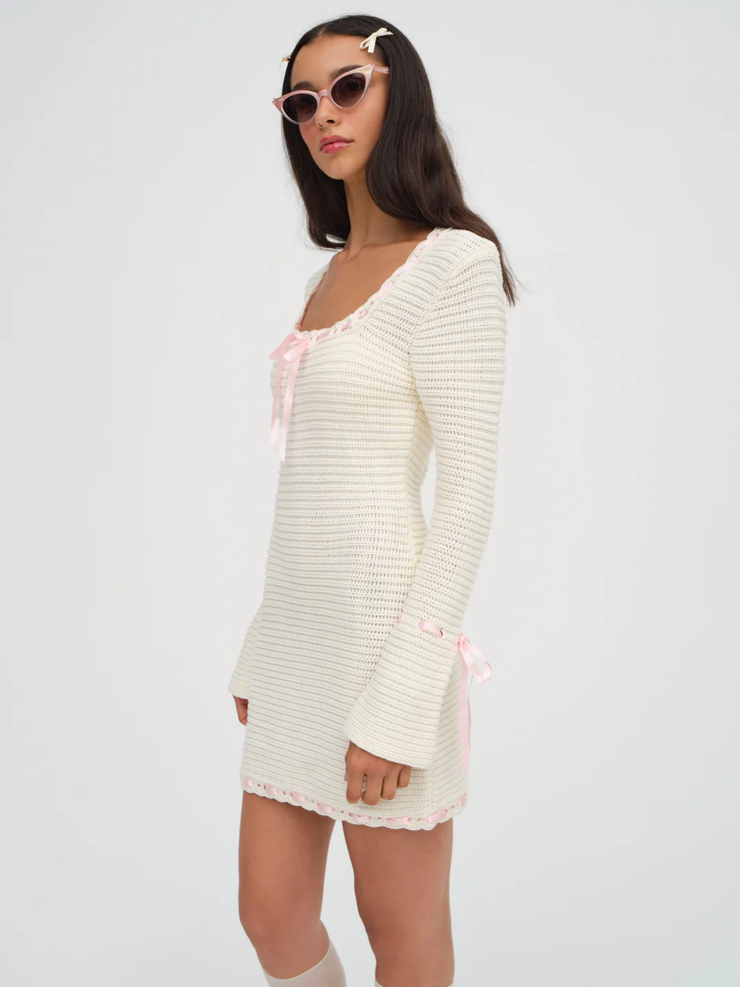 Olina Crochet Mini Dress