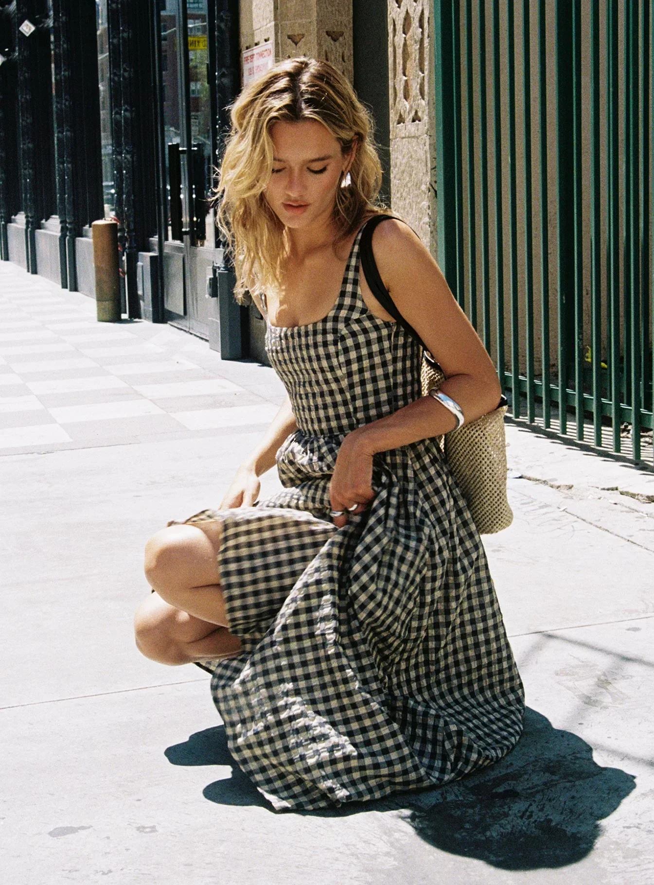 Cartmel Check Maxi Dress Black / Cream - luluinthesky