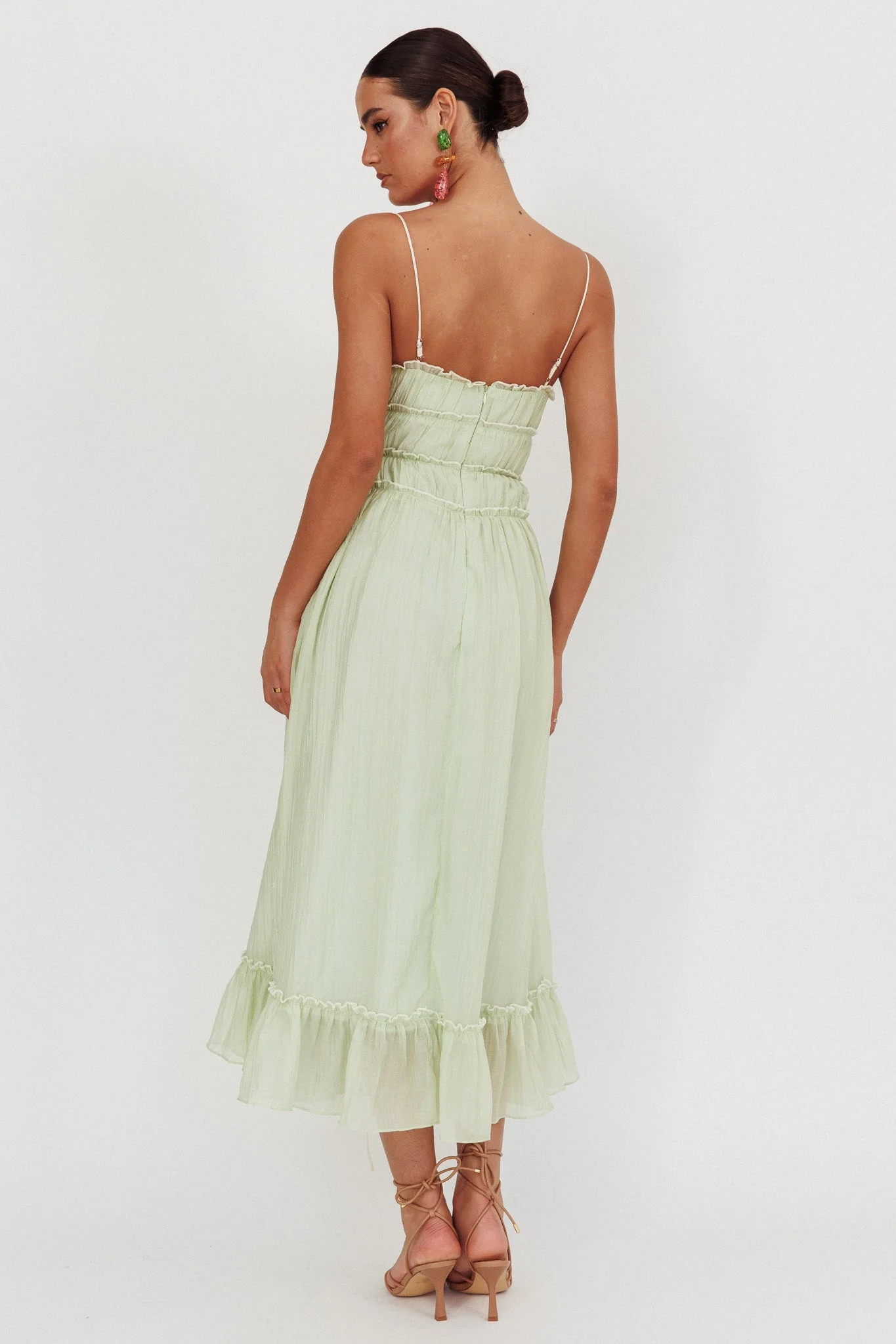 Maidens Tie Accent Maxi Dress Sage